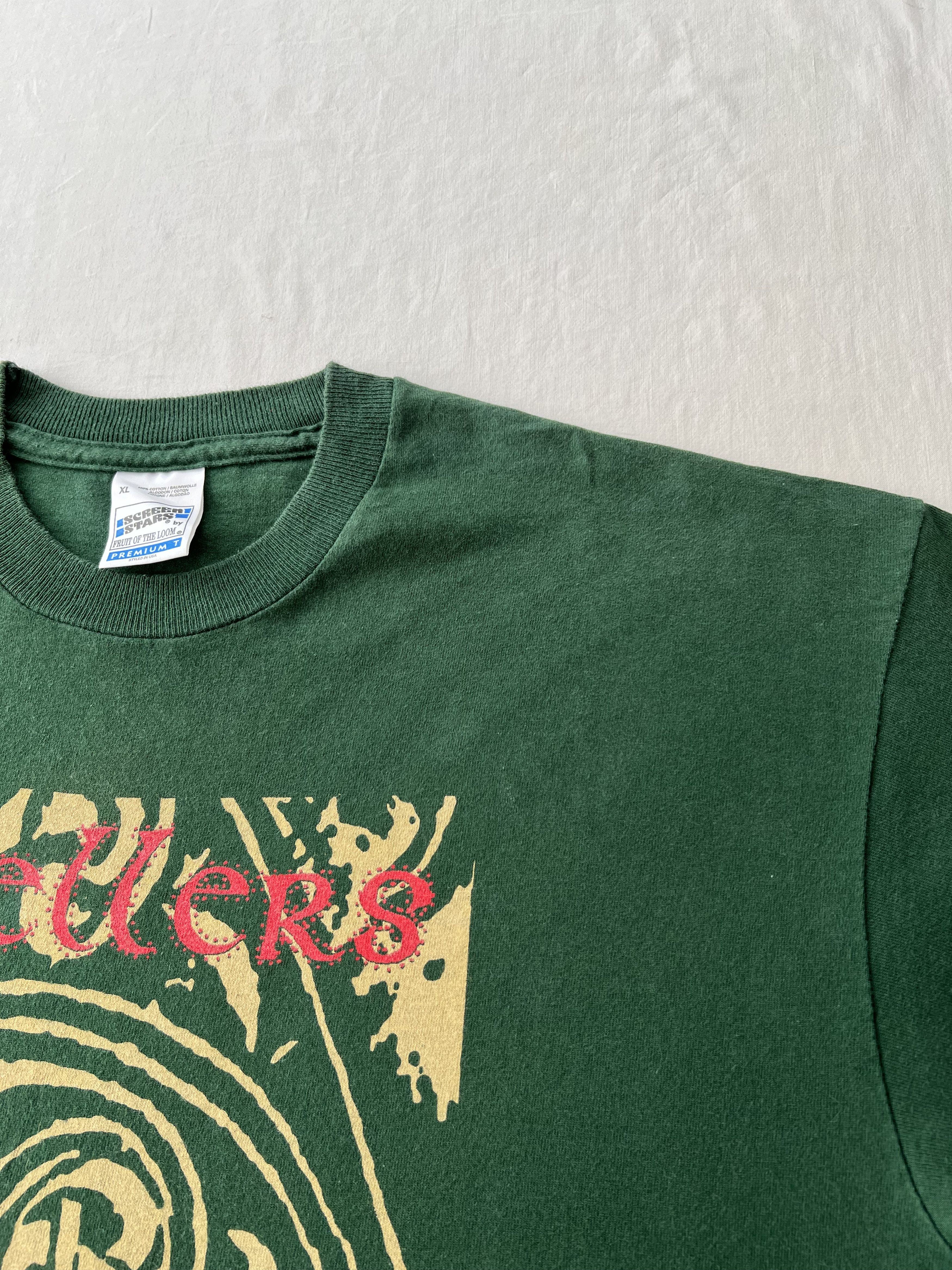 Band Tees Vintage 90s Levellers Rock Band Green T-shirt Size US XL / EU 56 / 4 - 9 Thumbnail