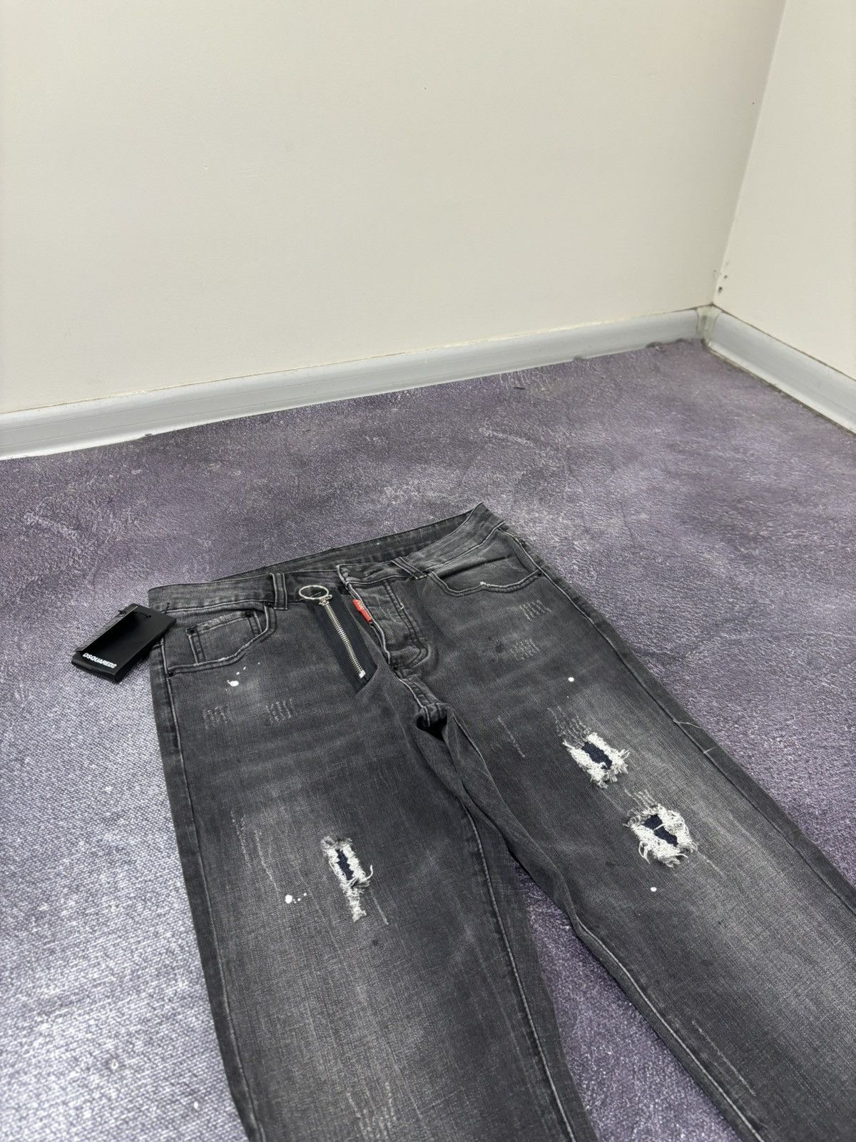 Dsquared2 Dsquared2 Distressed Denim NEW Black Luxury Slim Jeans Size US 30 / EU 46 - 4 Thumbnail