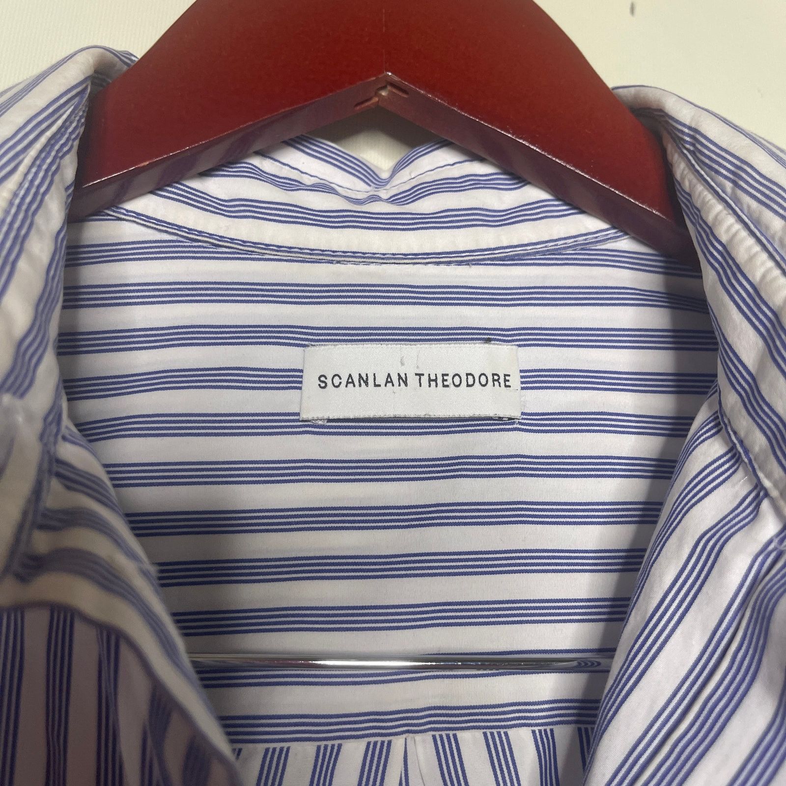 Scanlan Theodore Scanlan Theodore Blue Striped Long Sleeve Button-Up Shirt Size M / US 6-8 / IT 42-44 - 2 Thumbnail