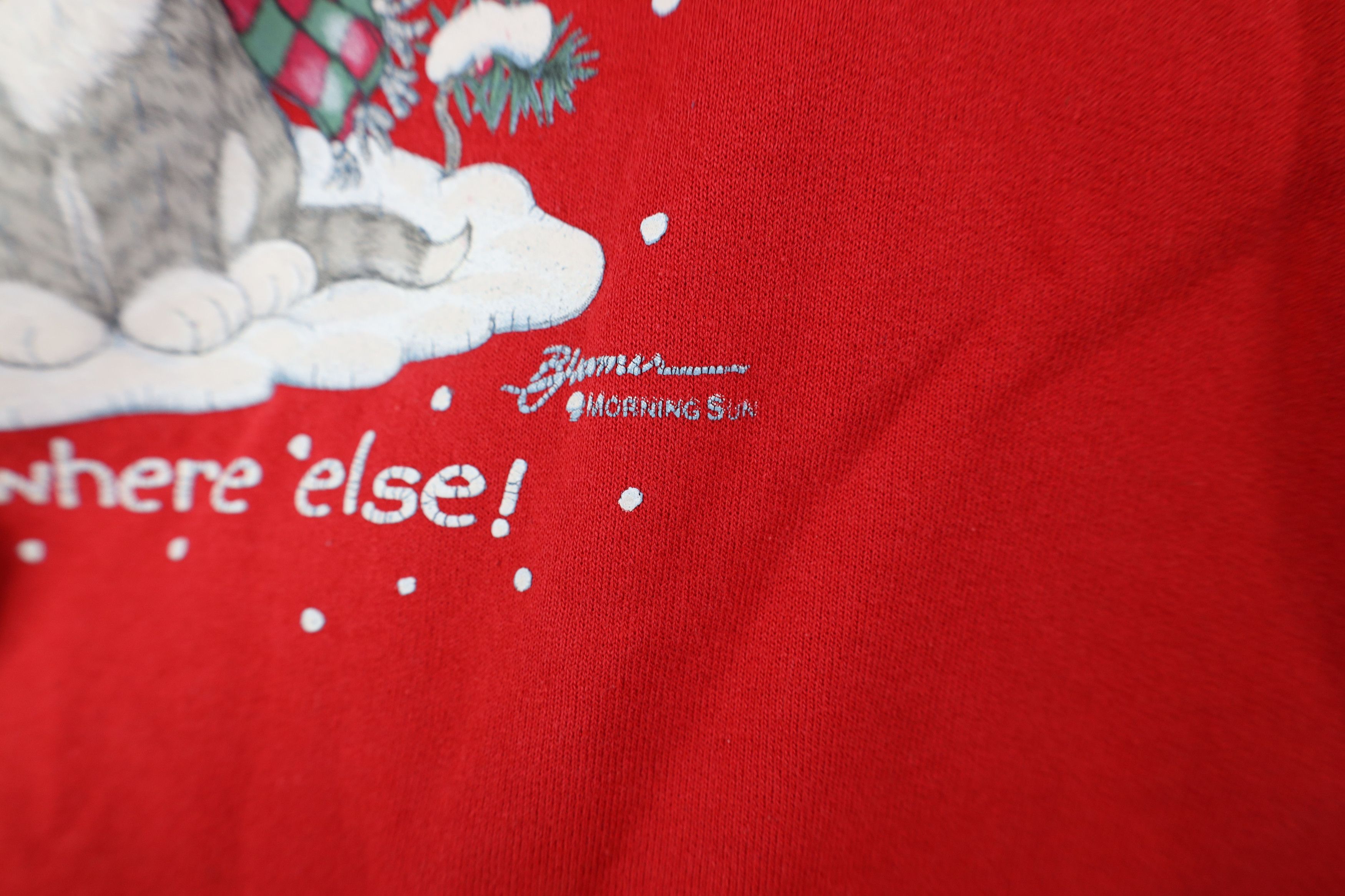 Vintage Vintage 90s Let It Snow Somewhere Else Cat Kitten Sweatshirt Size L / US 10 / IT 46 - 5 Thumbnail
