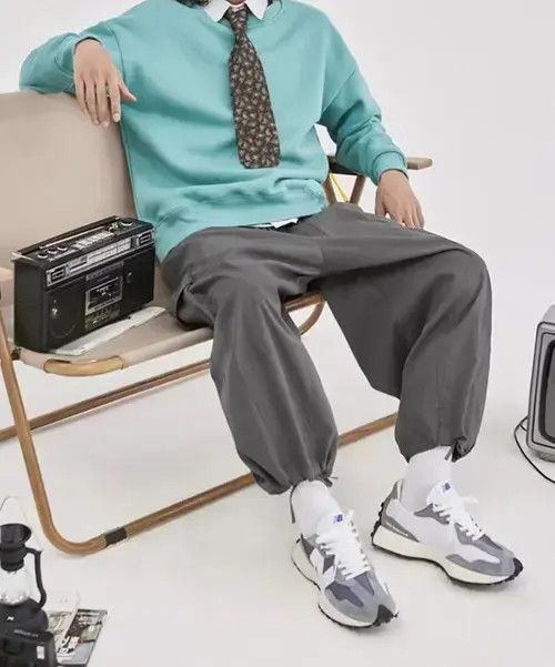 Japanese Brand 20AW Indigo Union Japan Grey Oversized Americana Pants Size US 32 / EU 48 - 2 Thumbnail