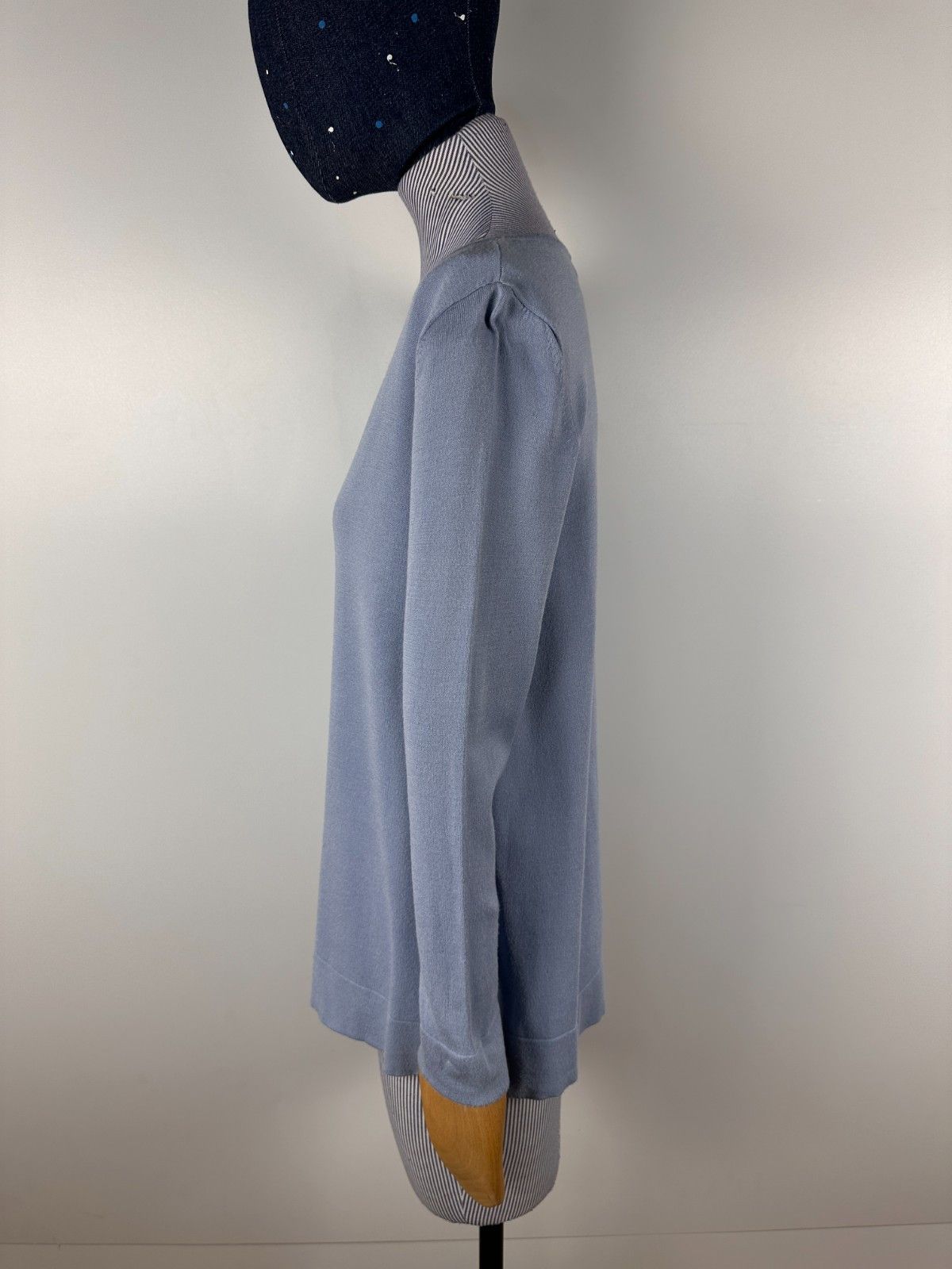 Max Mara Max Mara Crew Neck Sweater Cotton Silk Pullover Blue Size M Size M / US 6-8 / IT 42-44 - 4 Thumbnail
