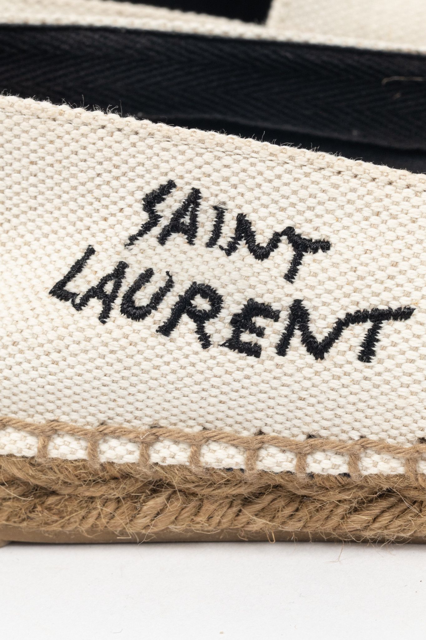 Saint Laurent Paris Saint Laurent Canvas Embroidered-Logo Flat Espadrilles Size US 5 / IT 35 - 9 Thumbnail