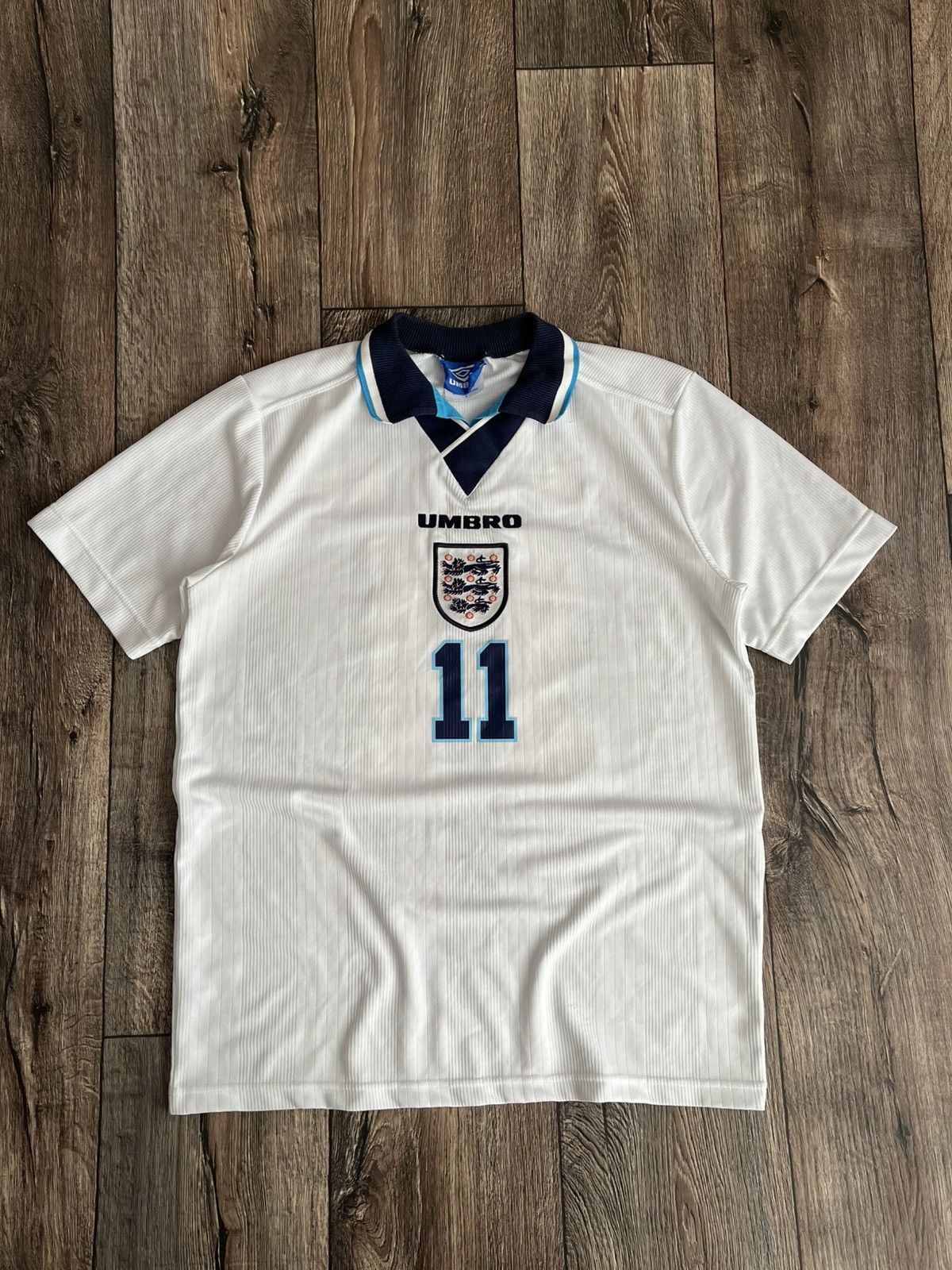 England Umbro Home 1995/1996 #11 Darren Anderton Jersey