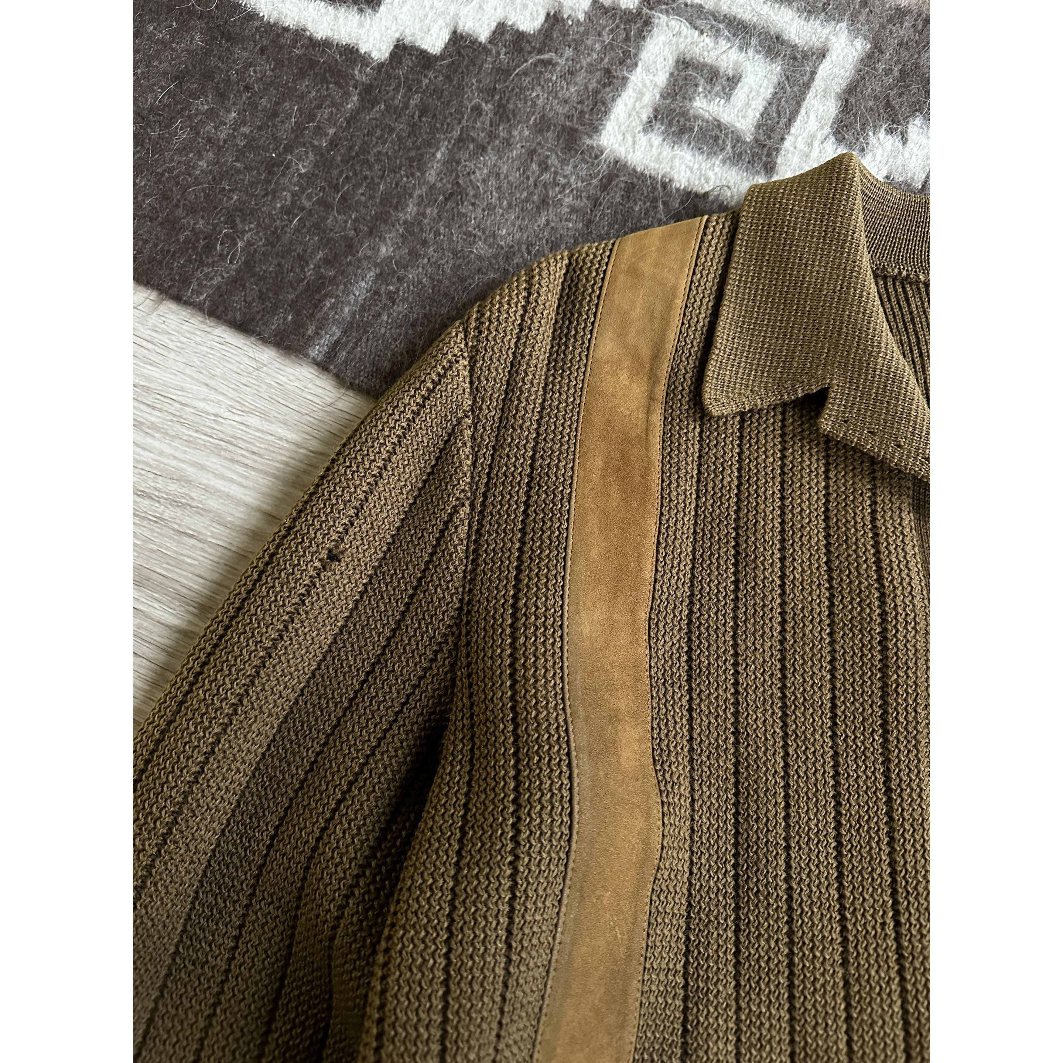 Vintage Vintage 60s French Wool Knitted Cardigan Sweater 7909AC Size US L / EU 52-54 / 3 - 7 Thumbnail