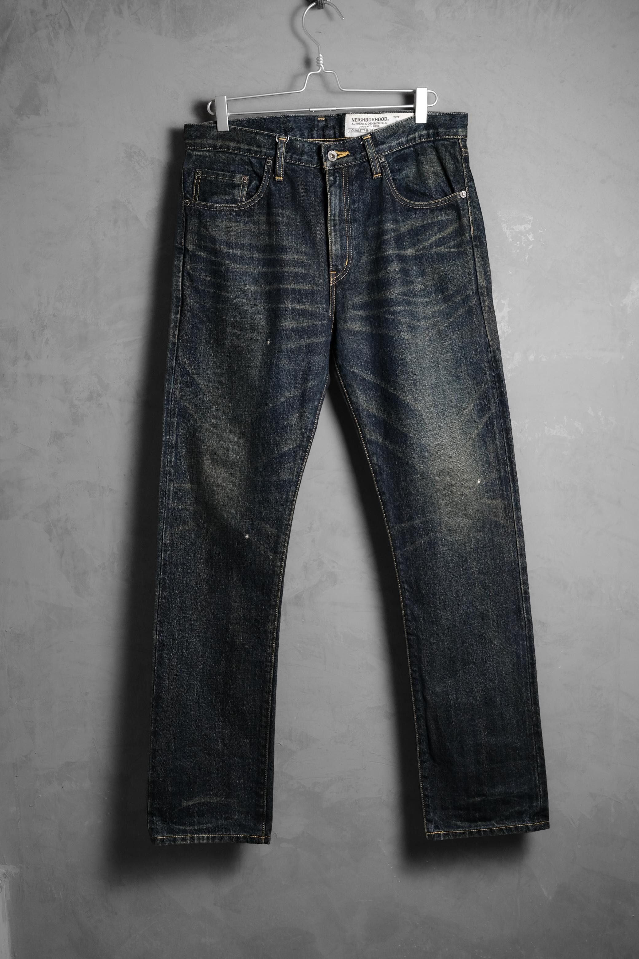 Neighborhood Neighborhood 15S/S Washed DP MID 14OZ Selvedge Denim Jeans Size US 34 / EU 50 - 1 Thumbnail