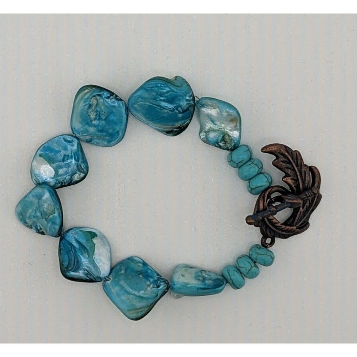 Handmade Handmade Mermaidcore Blue Shell And Howlite Bracelet With An Size ONE SIZE - 3 Thumbnail