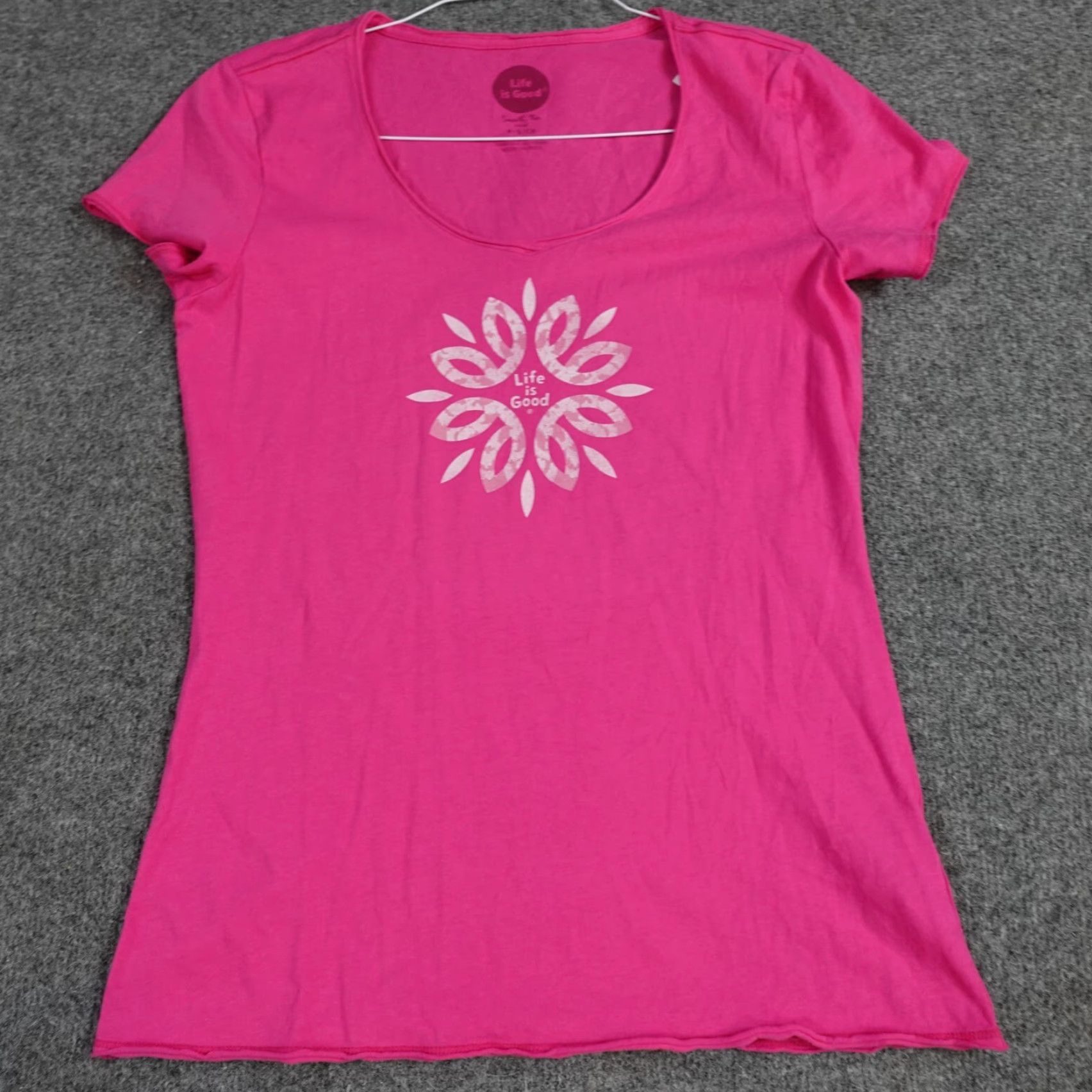 Life is Good Life is Good Womens T-Shirt S Pink Boat Neck NEW Size S / US 4 / IT 40 - 2 Thumbnail