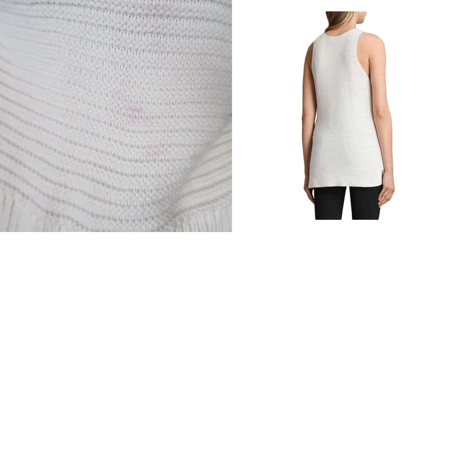 Allsaints ALLSAINTS Arleta cream cotton knit sweater vest tunic Vest Sweater M Women Medium Sleeveless Solid Knit Spring Fall Winter Summer Size M / US 6-8 / IT 42-44 - 8 Thumbnail