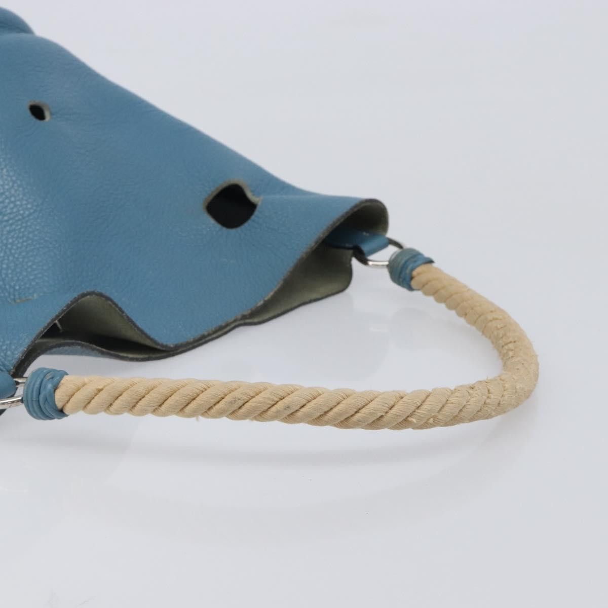 Hermes HERMES Manjoire Shoulder Bag Leather Light Blue Silver Auth Size ONE SIZE - 7 Thumbnail