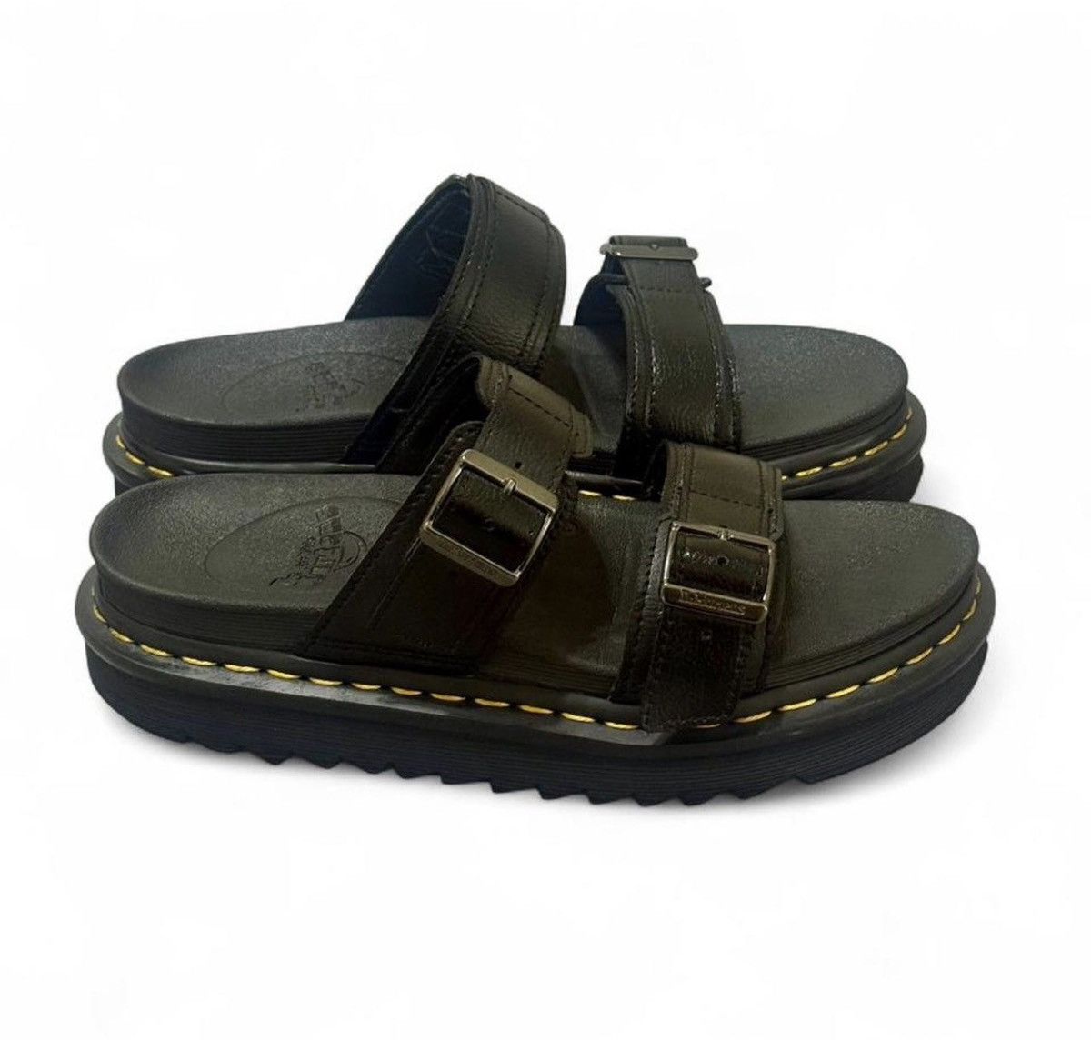 Dr. Martens Dr. Martens Platform Sandals | Black Leather Buckle Slides Size US 8 / IT 38 - 5 Thumbnail