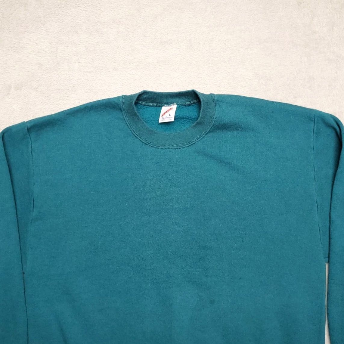 Jerzees VINTAGE Jerzees Sweatshirt Mens L Green Long Sleeve Pullover Crewneck Blank Size US L / EU 52-54 / 3 - 3 Thumbnail