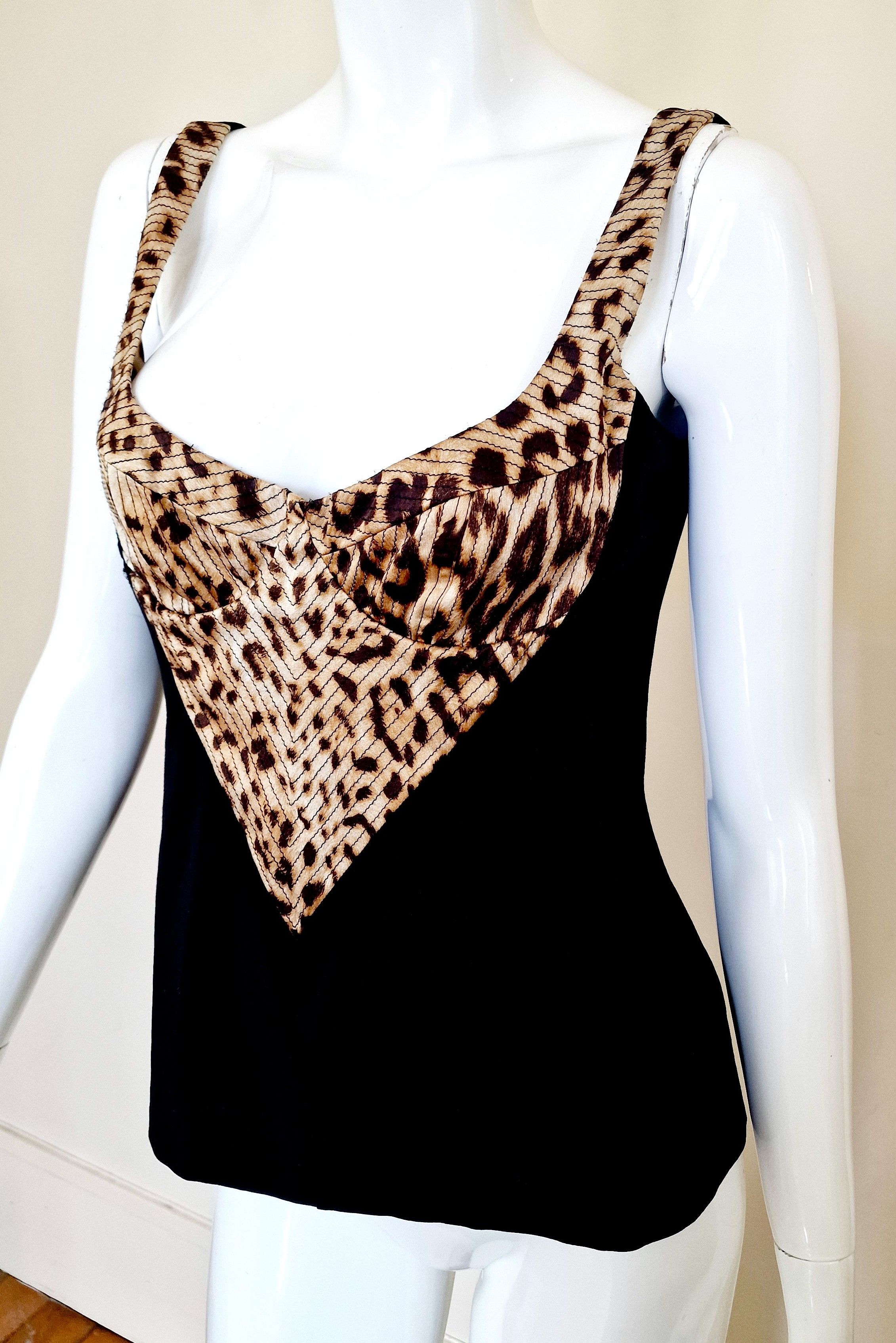 Roberto Cavalli Roberto Cavalli Leopard Tiger Lace up Large Bustier Corset Size L / US 10 / IT 46 - 2 Thumbnail
