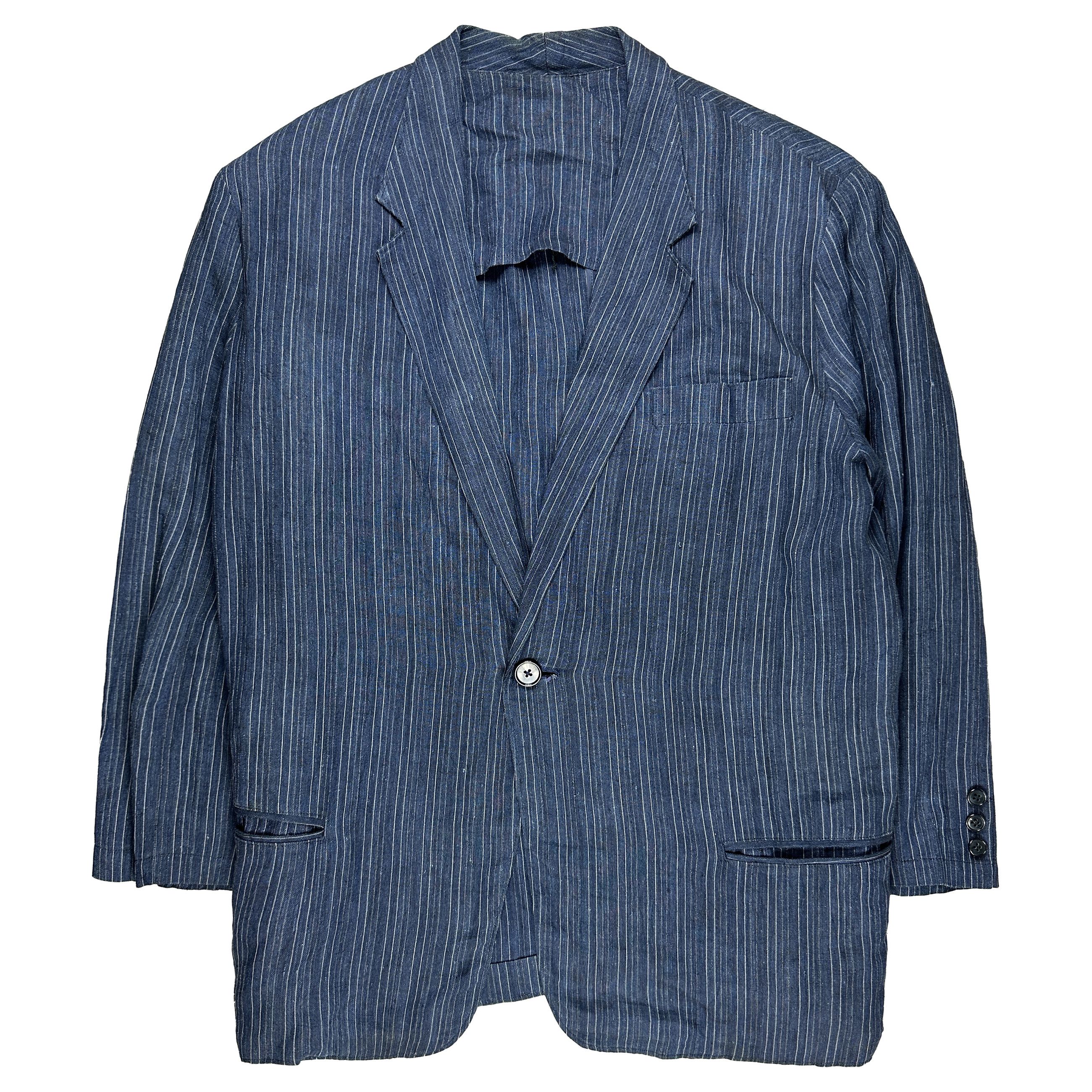 Yohji Yamamoto 80s Blue Linen Suit Size US M / EU 48-50 / 2 - 1 Thumbnail