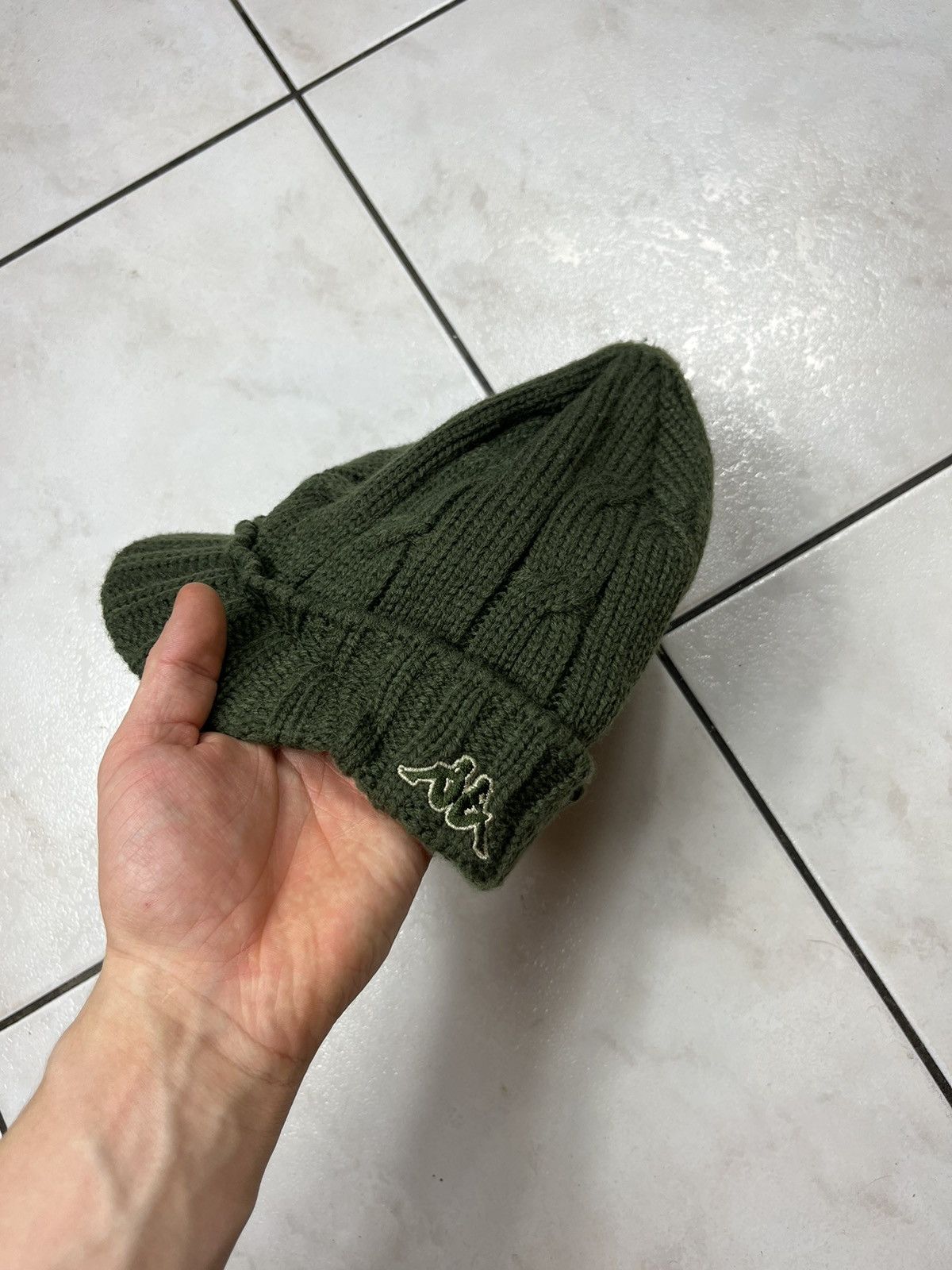 Kappa × Vintage Vintage Kappa visor radar beanie cable knit hat hip hop y2k Size ONE SIZE - 4 Thumbnail
