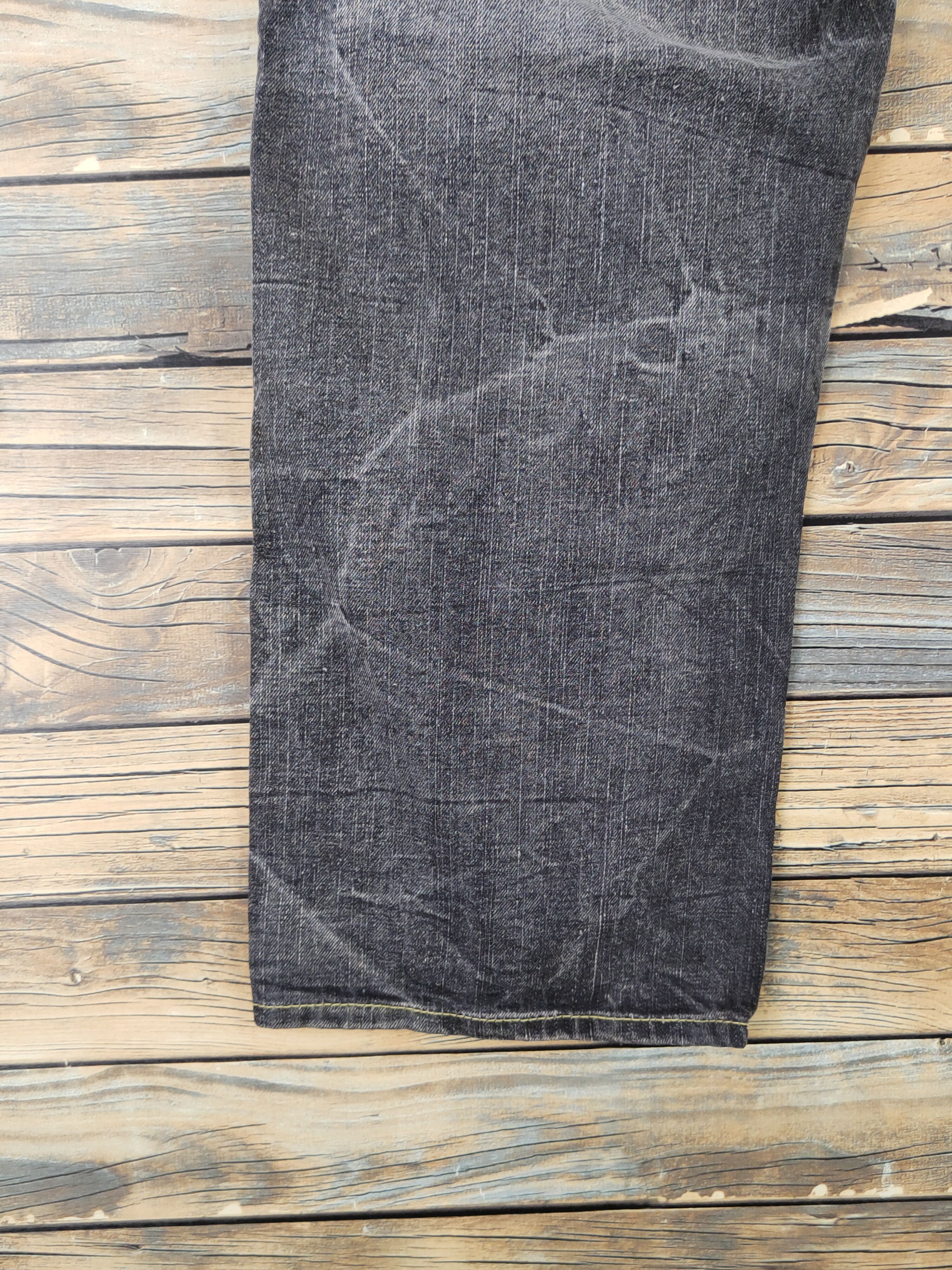Japanese Brand Original Black Faded Distressed Short Jeans #W1833 Size US 31 - 11 Thumbnail