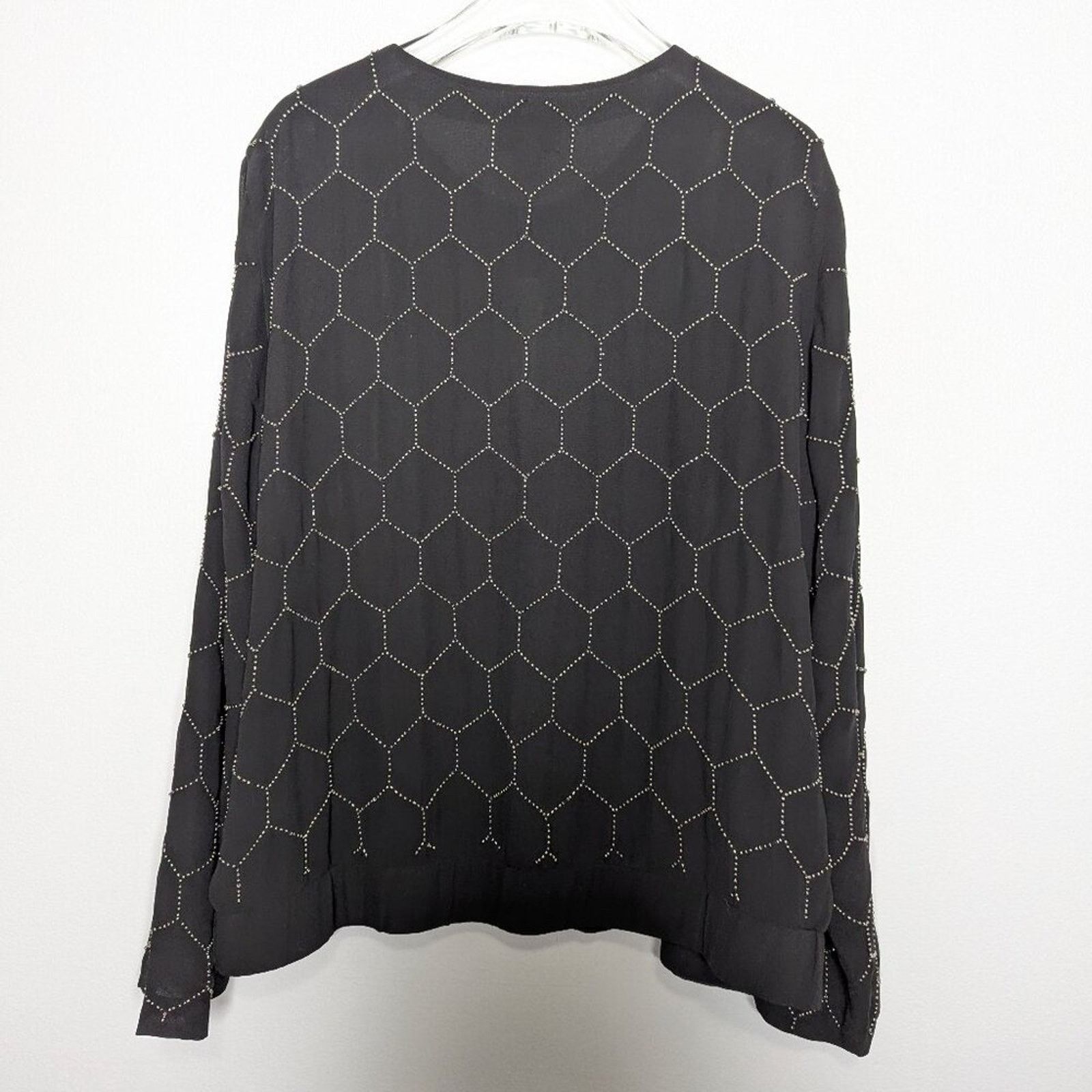 Chicos Chico's Black Long Sleeve Beaded Bomber Jacket Full Zip NWT Size L / US 10 / IT 46 - 2 Thumbnail