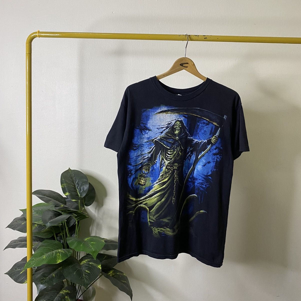 Vintage Vintage Y2K Grim Reaper Skulls T Shirt Liquid Blue Style Size US M / EU 48-50 / 2 - 1 Thumbnail