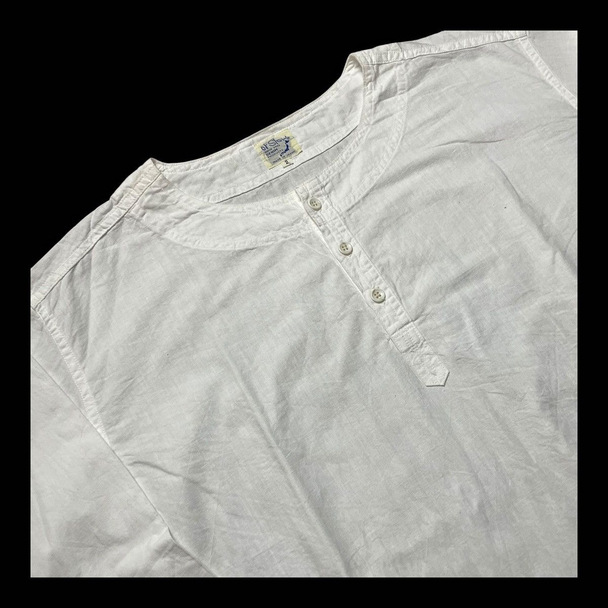 Orslow Orslow Japan Henley Neck Cut & Sewn Jumper Baggy Cut Size US L / EU 52-54 / 3 - 5 Thumbnail