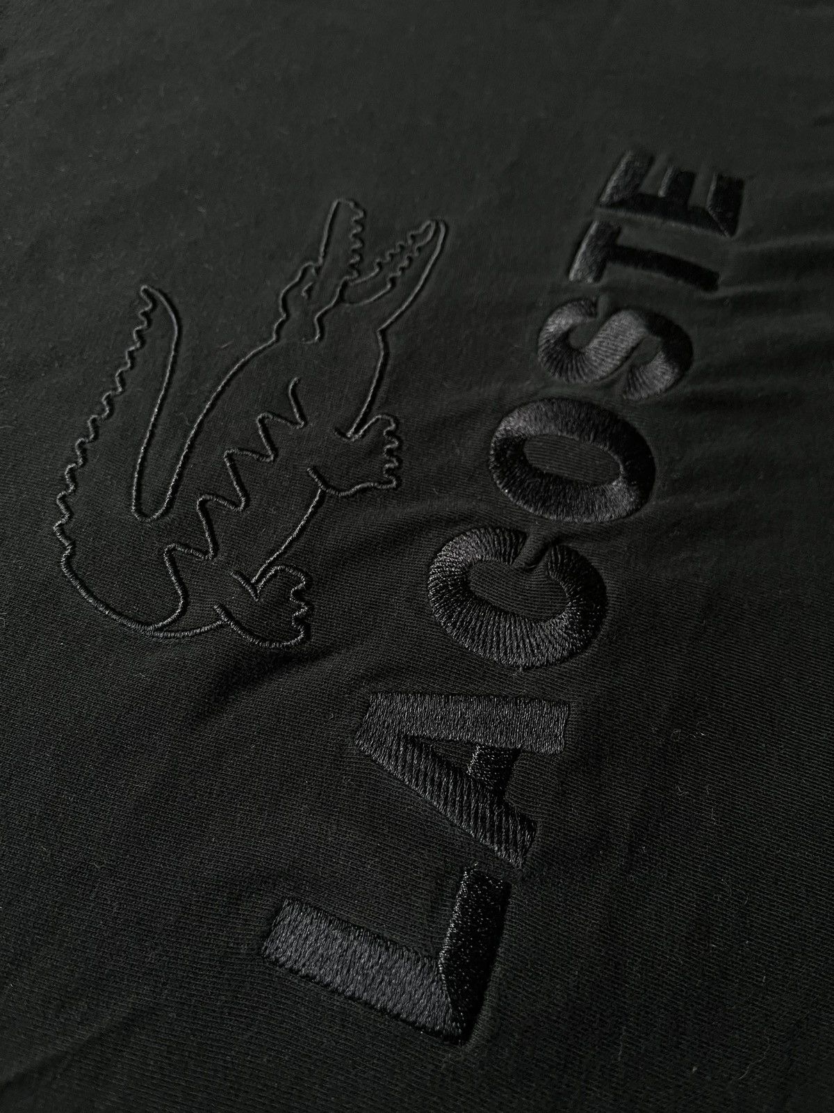 Lacoste Lacoste Sz XXL Big Embroidered Logo Tone Black T-Shirt Size US XXL / EU 58 / 5 - 4 Thumbnail