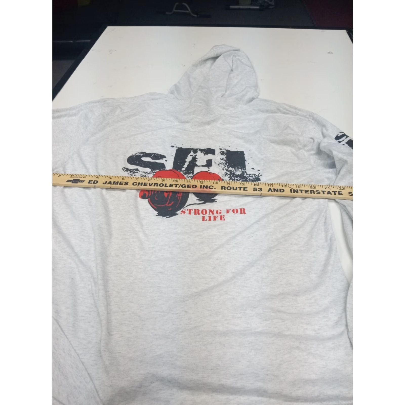 Next Level Next Level Strong For Life XL Hoodie Mens Regular XL Gray Cotton Knit Logo Lightweight Graphic Print Sports Gym Size US XL / EU 56 / 4 - 5 Thumbnail
