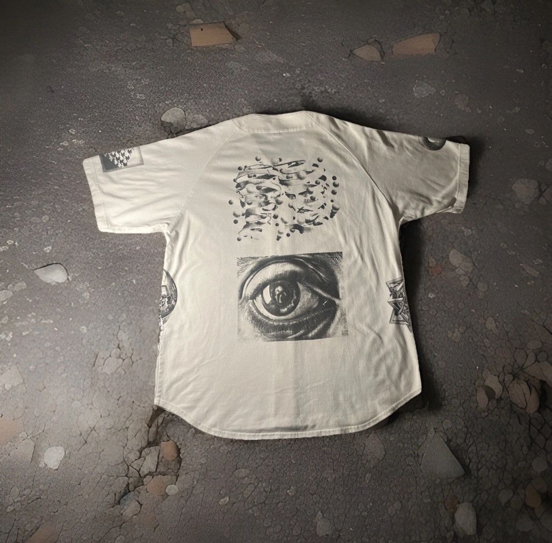 Supreme × Vintage SUPREME M.C. ESCHER COTTON BASEBALL JERSEY WHITE Size M Size US M / EU 48-50 / 2 - 2 Thumbnail