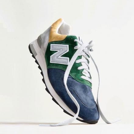 image of J Crew x New Balance 1400 J. Crew Green Navy Tan Made In Usa Shoes, Men's (Size 7)