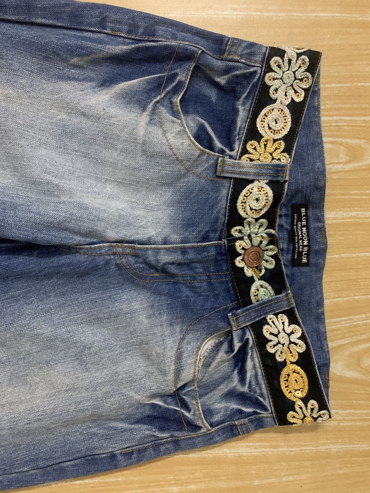 Japanese Brand Blue Moon Blue Rare Design Denim Jeans Pants Size US 28 / EU 44 - 8 Thumbnail
