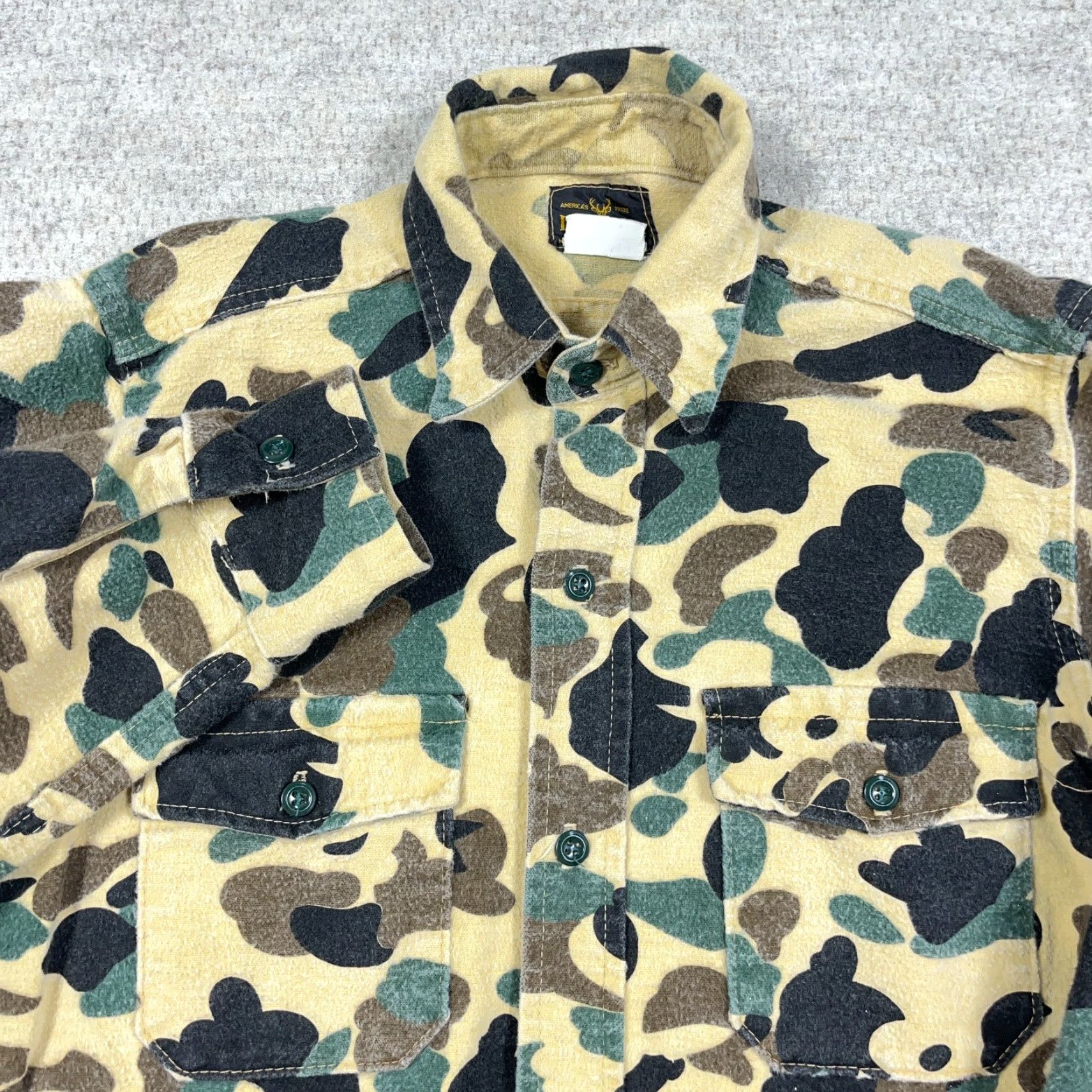 CLOT VINTAGE Deerskin Camo Shirt Men Medium Button Up Chamois Cloth Frog 90s USA Fade Size US M / EU 48-50 / 2 - 3 Thumbnail
