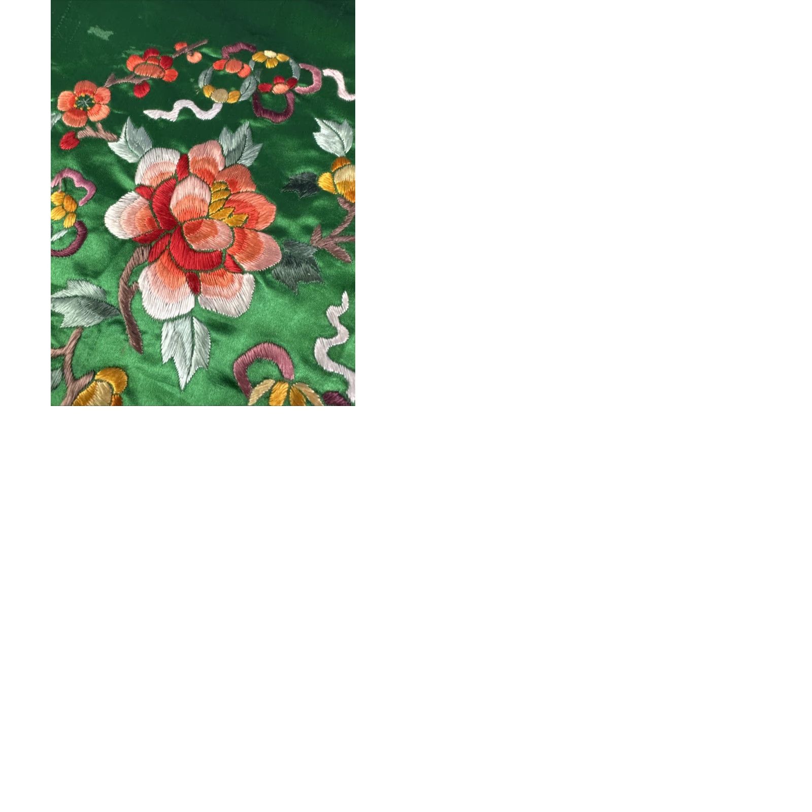 Vintage VINTAGE Golden Bee Chinese Silk Robe Embroidered Sz 10 Green Flowers Size ONE SIZE - 10 Thumbnail