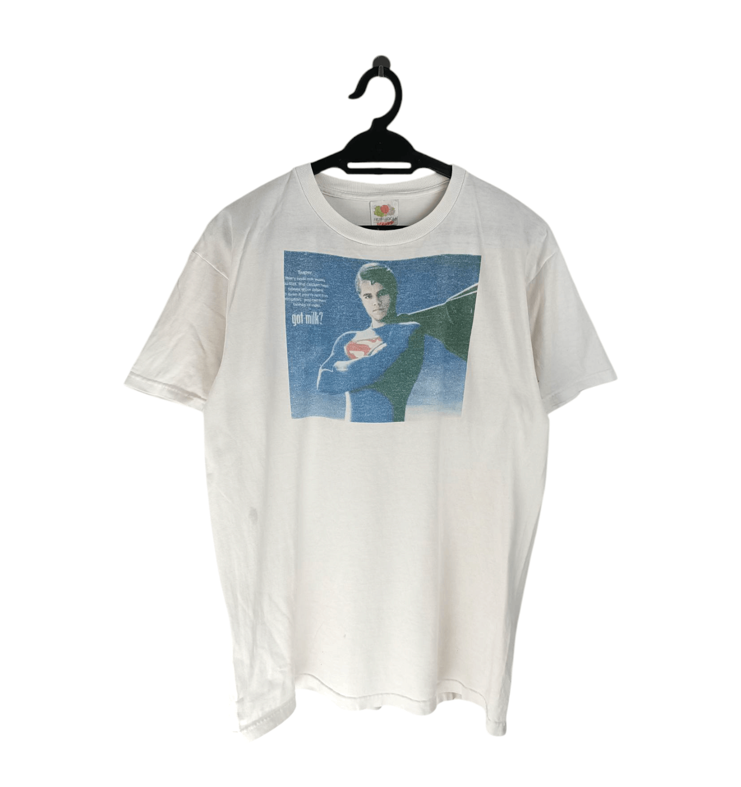 VINTAGE 90'S SUPERMAN GOT MILK? TEE CAMPAIGN HUMOR PARODY