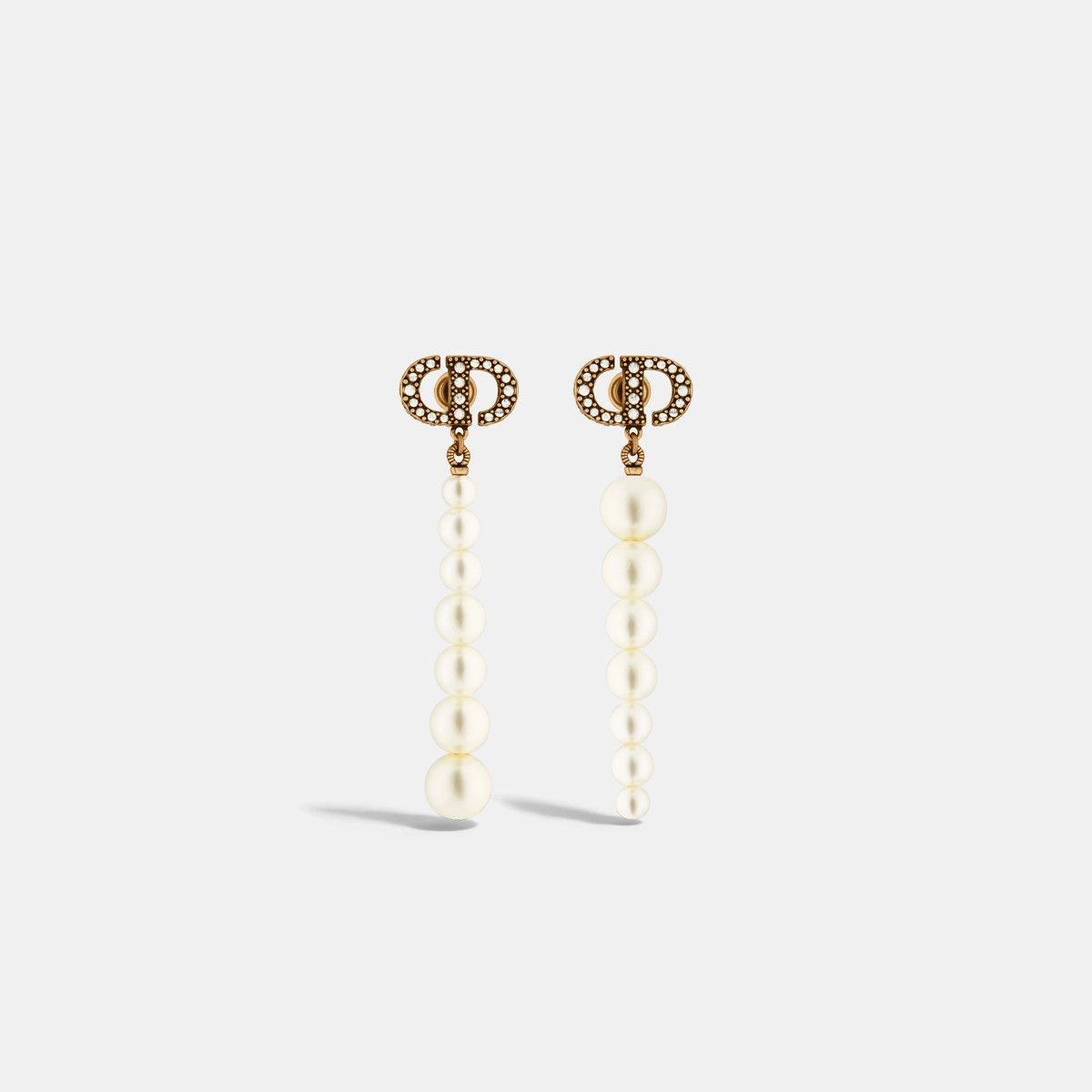 Dior o1bcso1str0126 Size:OS/30 Montaigne Earrings in Golden/White Size ONE SIZE - 1 Thumbnail