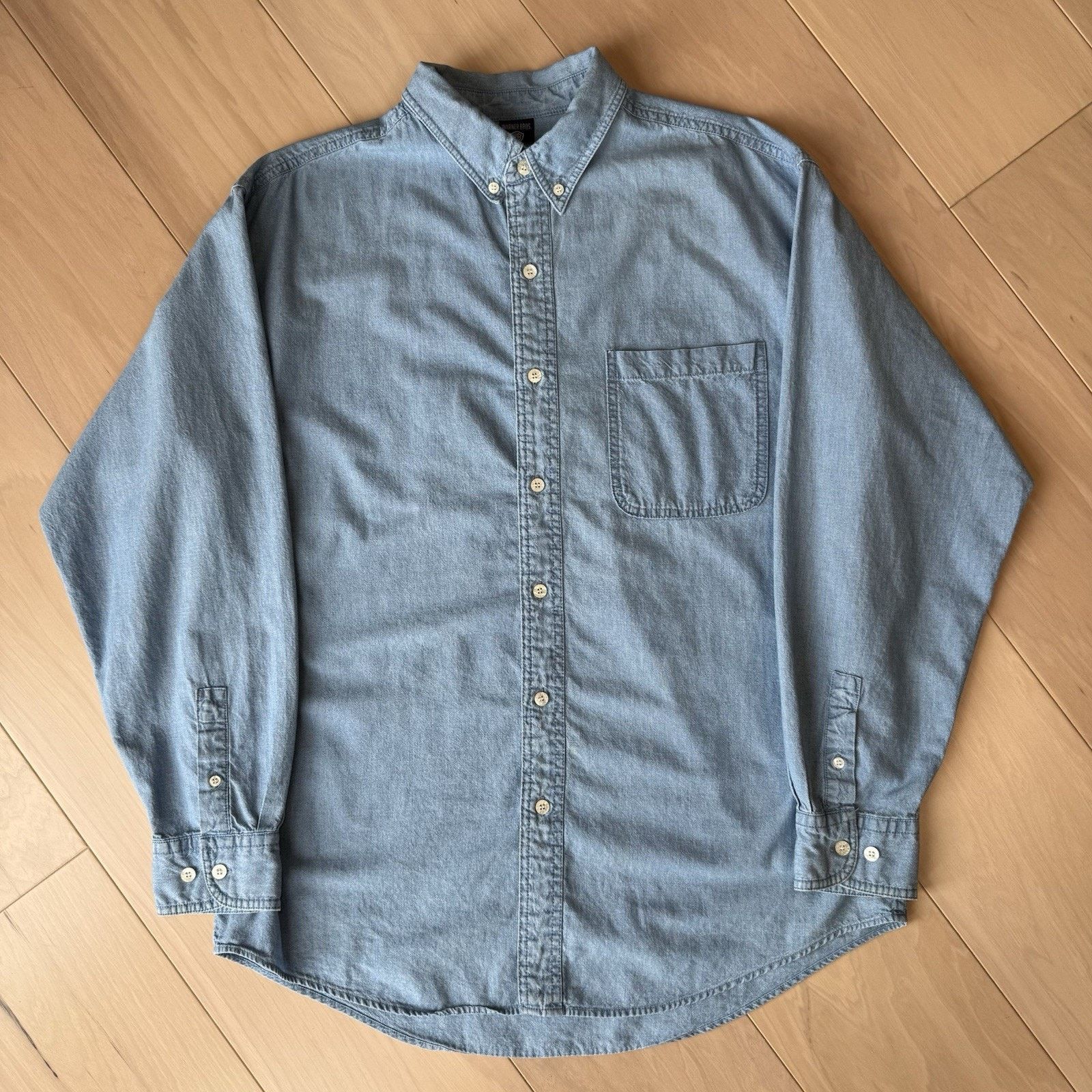 Vintage × Warner Bros Vintage Looney Tunes Shirt M Blue Chambray Button Up 90s Size US M / EU 48-50 / 2 - 2 Thumbnail