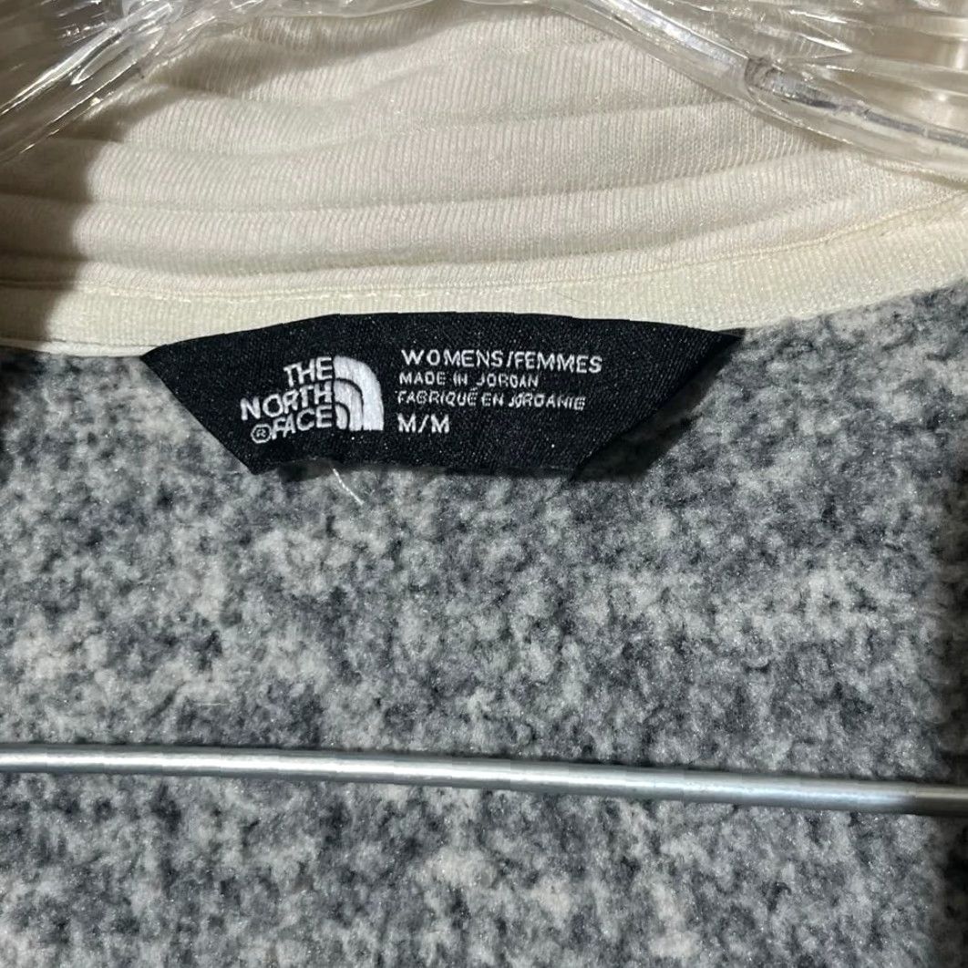 The North Face The North Face Indi Rib-Knit Full Zip Gray Cream Sweater Womens Size M Size M / US 6-8 / IT 42-44 - 3 Thumbnail