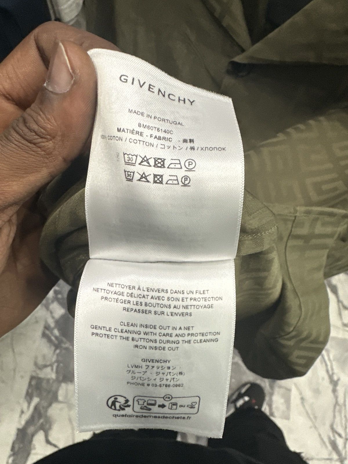 Givenchy Givenchy Monogram Button Up Short Sleeve ‘Olive Green’ Size US M / EU 48-50 / 2 - 2 Thumbnail