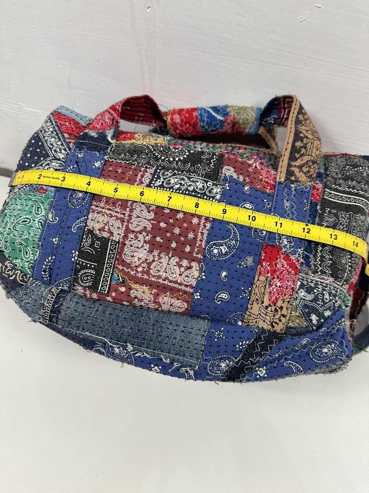 Handmade Custom Made Distressed Patchwork Boro Paisley Sling bag Size ONE SIZE - 11 Thumbnail