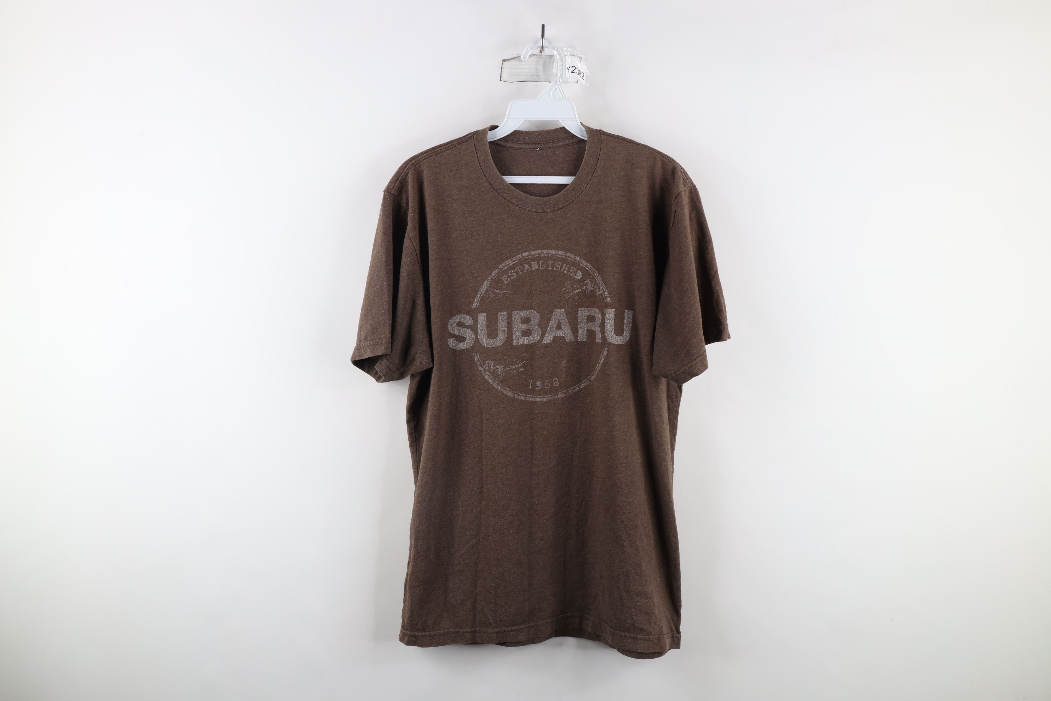 Vintage Vintage Spell Out Subaru Car Jersey Knit T-Shirt Brown Size US M / EU 48-50 / 2 - 1 Thumbnail