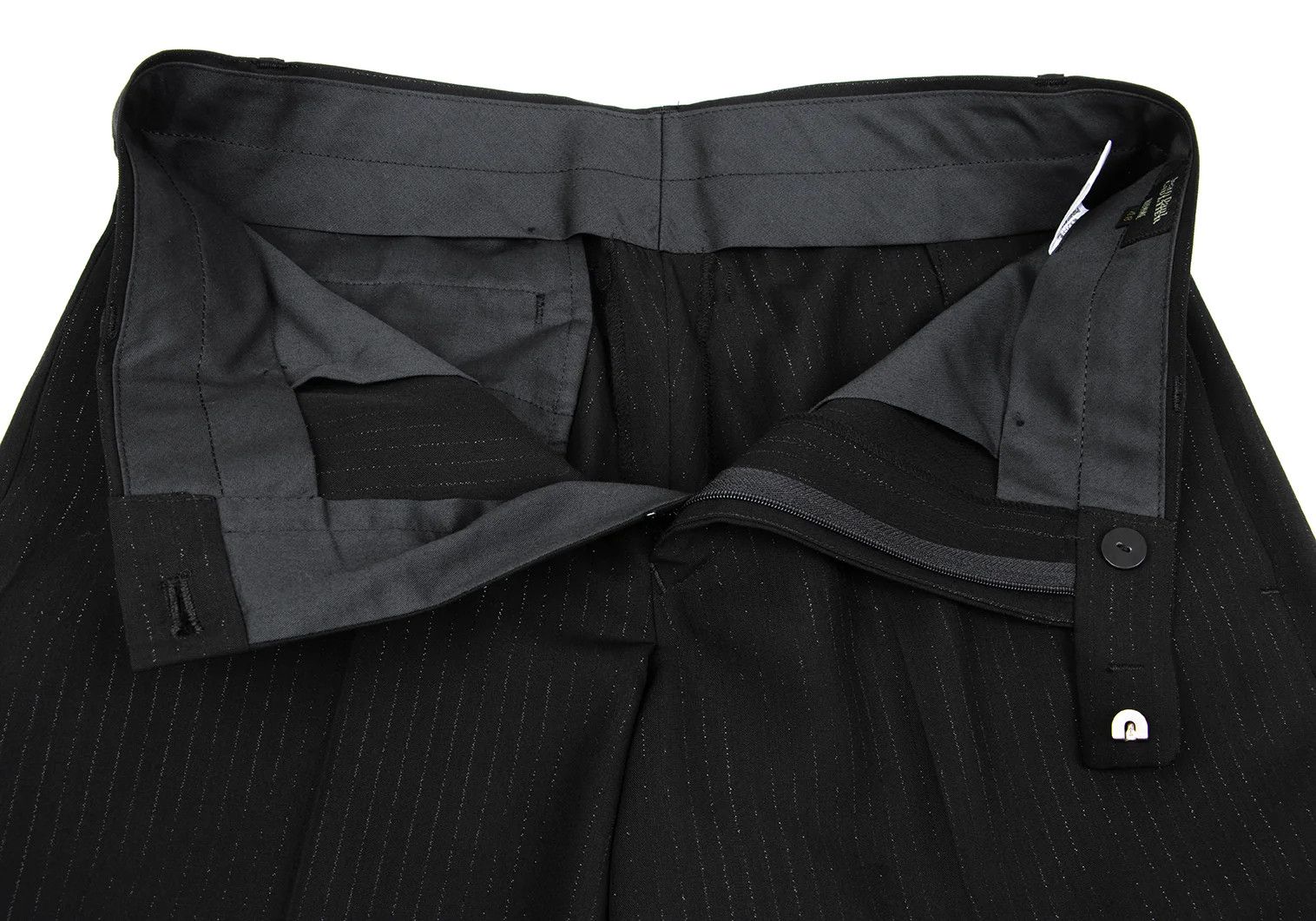 Jean Paul Gaultier Rayon Blend Lamé Stripe Pants in Black Size 48 Size US 32 / EU 48 - 4 Thumbnail