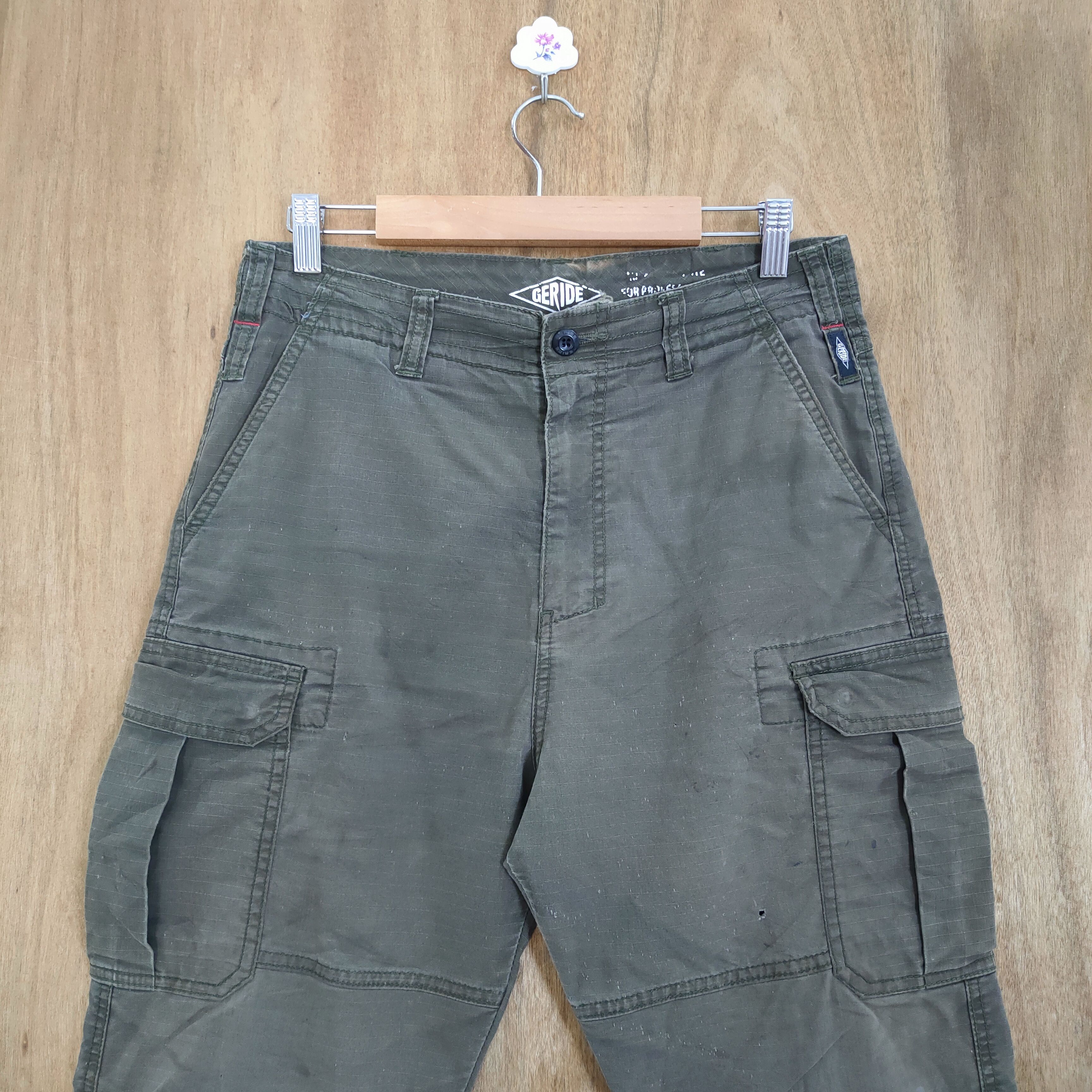 Japanese Brand VINTAGE RIPSTOP GREEN CARGO PANTS Size US 29 - 2 Thumbnail