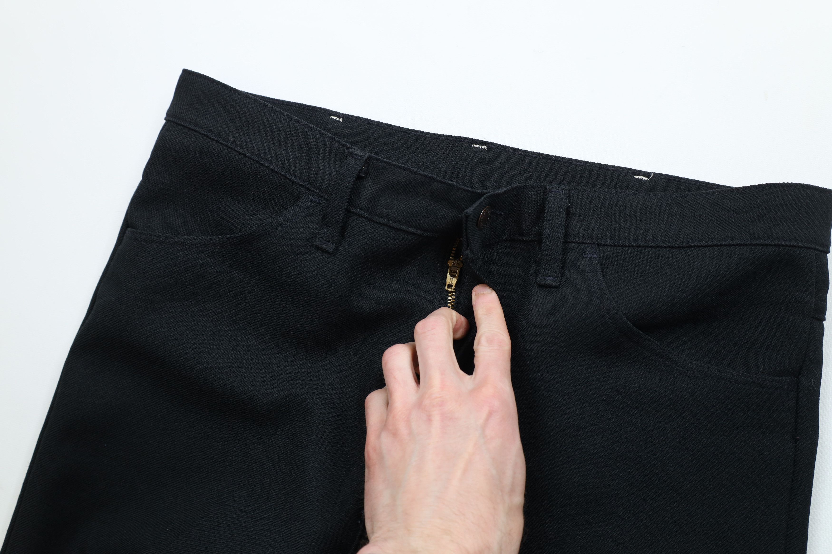 Vintage × Wrangler Vintage 90s Wrangler Flared Wide Leg Chino Pants Black USA Size US 36 / EU 52 - 6 Thumbnail