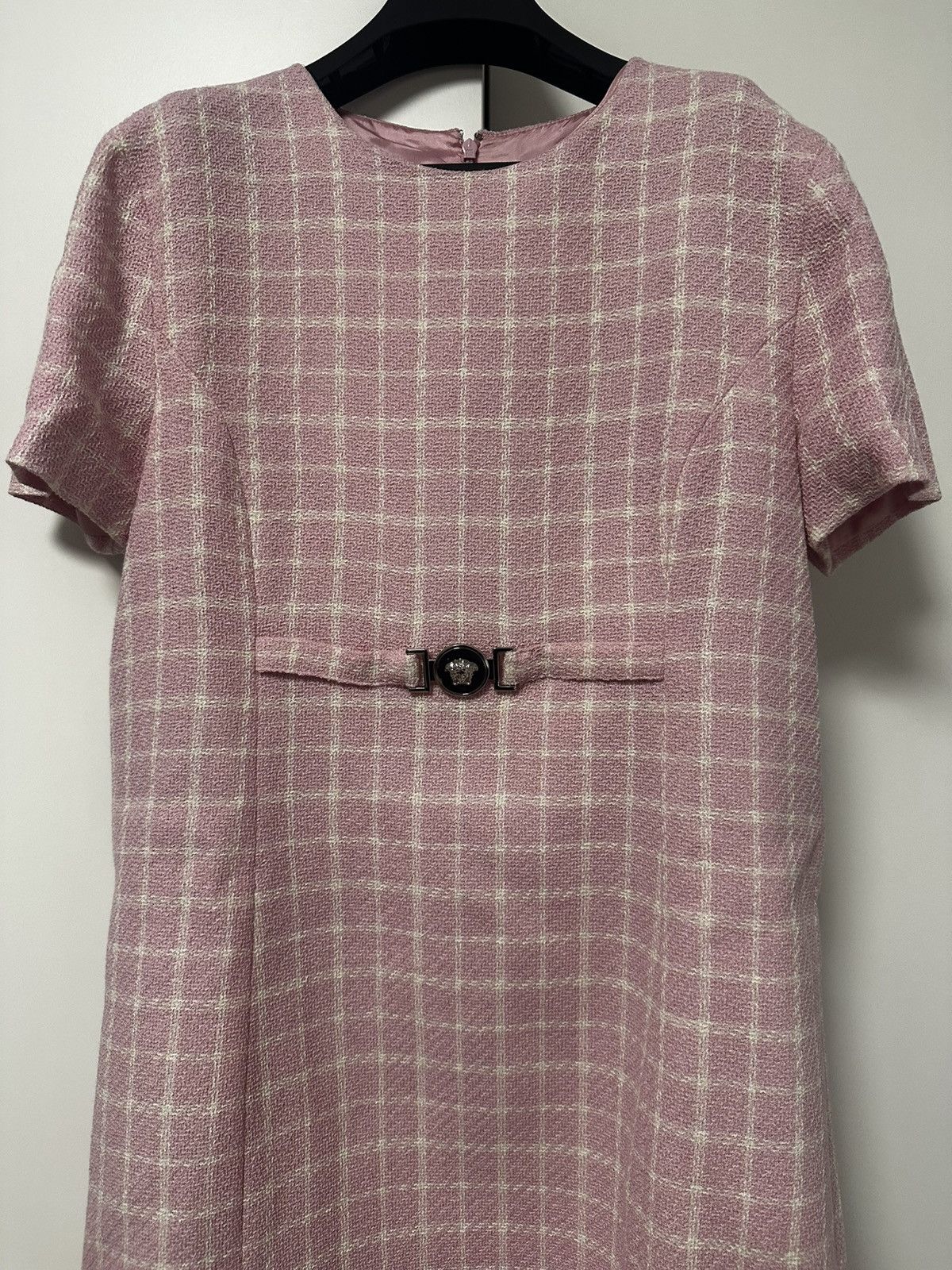 Versace Versace Pink Check Mini Dress Size XL / US 12-14 / IT 48-50 - 2 Thumbnail