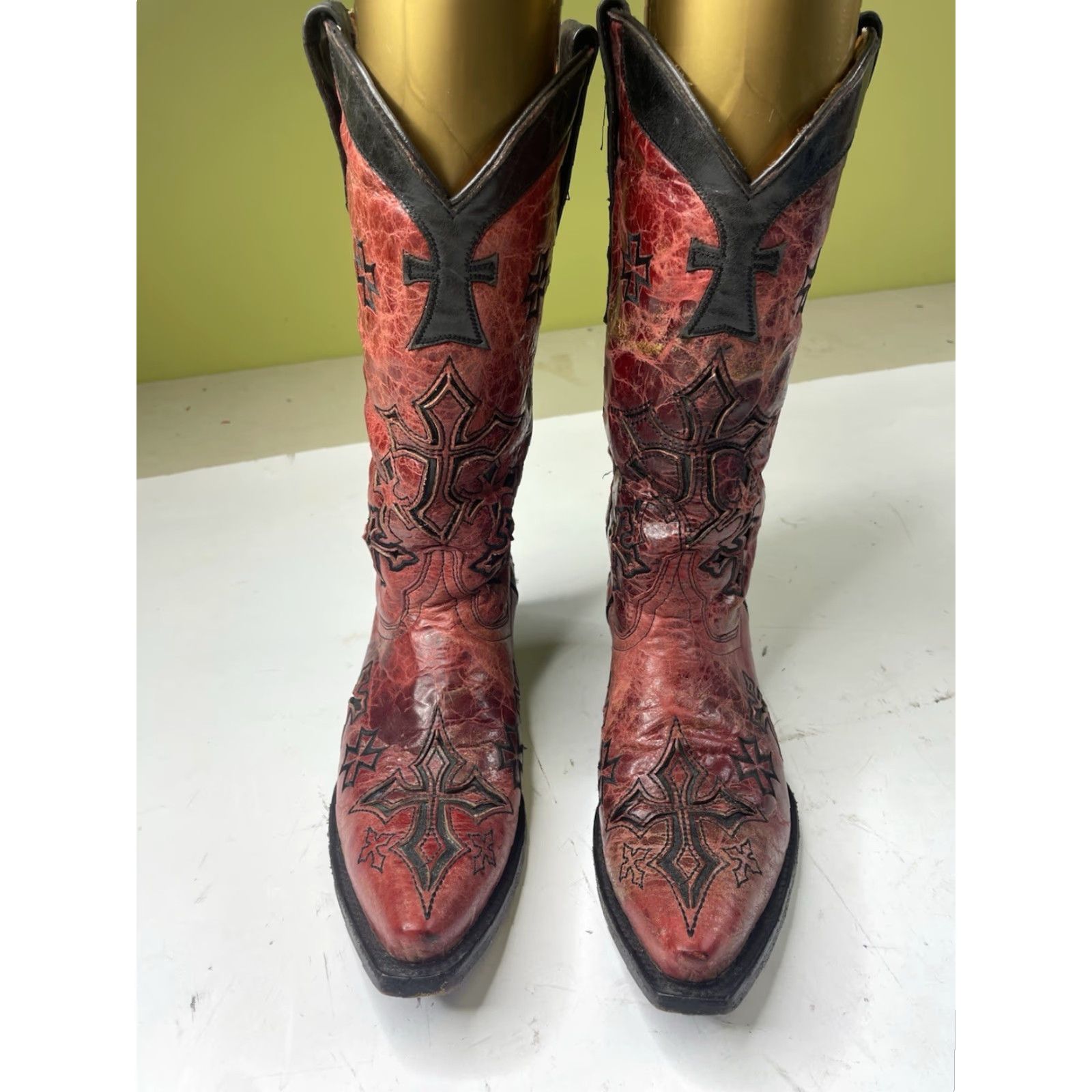 Vintage COWBOY PRO WOMENS BOOTS Western Women Sz 10 Red Leather Pointed Toe Cowgirl Y2K Girl Cowboy Pro Brand Shoes Size US 10 / IT 40 - 5 Thumbnail
