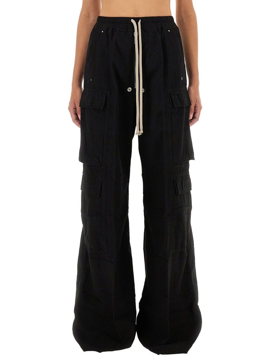 Rick Owens Drkshdw RICK OWENS DRKSHDW "DOUBLE CARGO JUMBO BELAS" PANTS - BLACK Size 28" / US 6 / IT 42 - 1 Thumbnail
