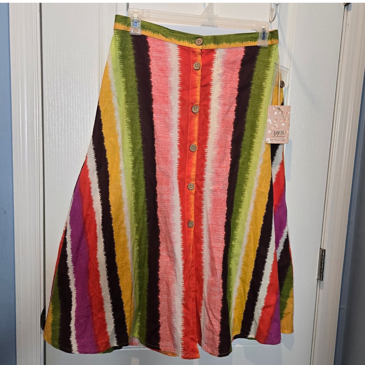 Other NWT Her Destiny button front striped skirt sz L Size 34" / US 12 / IT 48 - 1 Thumbnail