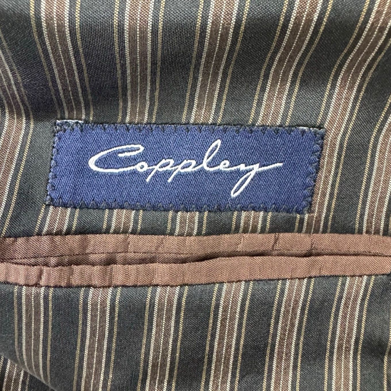 Vintage Coppley Blazer Men 2-Button 100% Wool Brown 42R Regular Jacket Coat Solid Notch Lapel Mens Size 42R - 4 Thumbnail