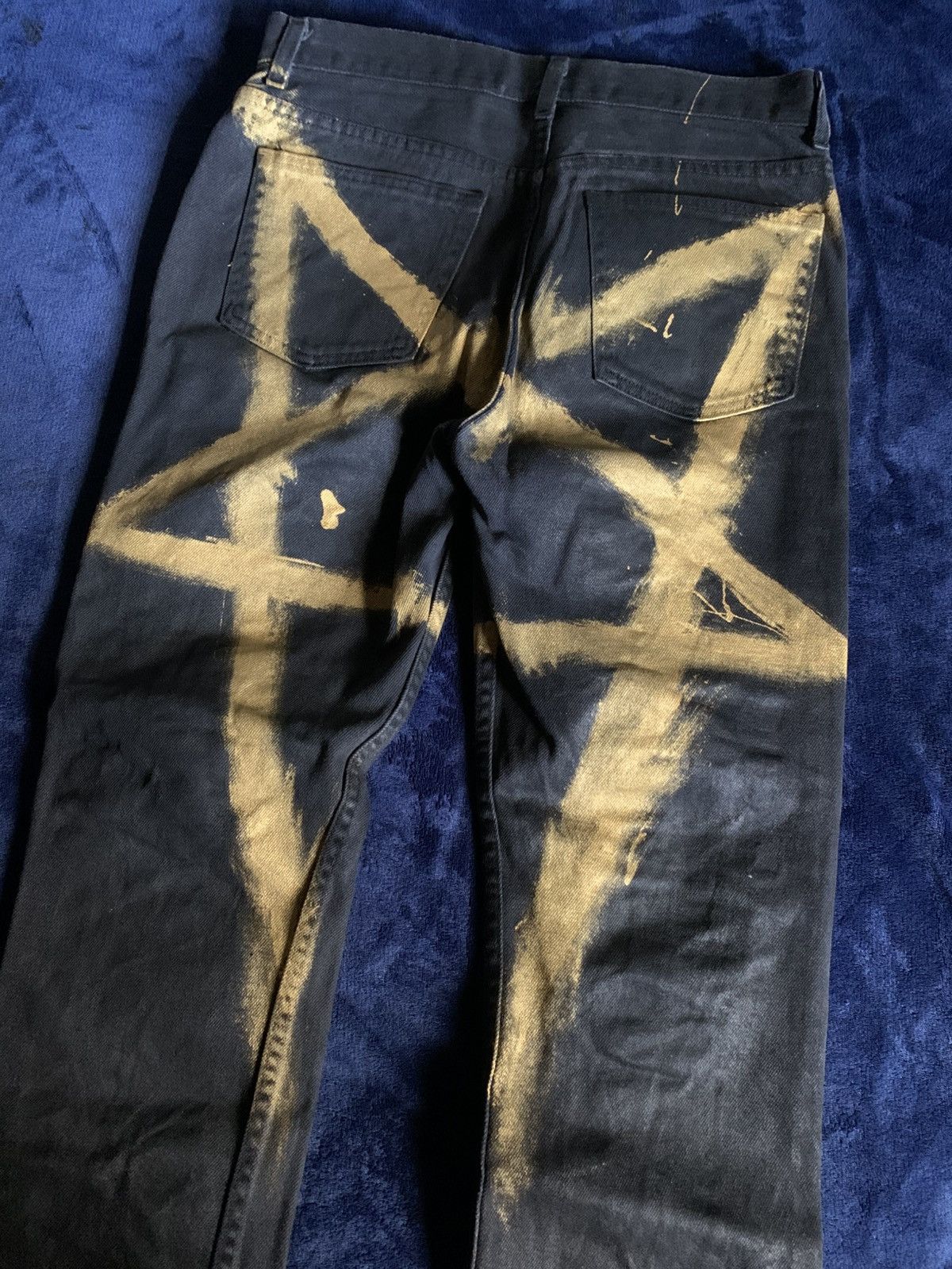 Other Waxed Pentagram Jeans Opium Fashion Swag Streetwear Punk Emo Size US 32 / EU 48 - 1 Thumbnail