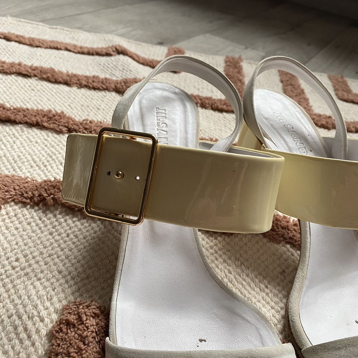 Jil Sander JIL SANDER LEATHER CREAM/WHITE HEELS Size US 11 / IT 41 - 4 Thumbnail