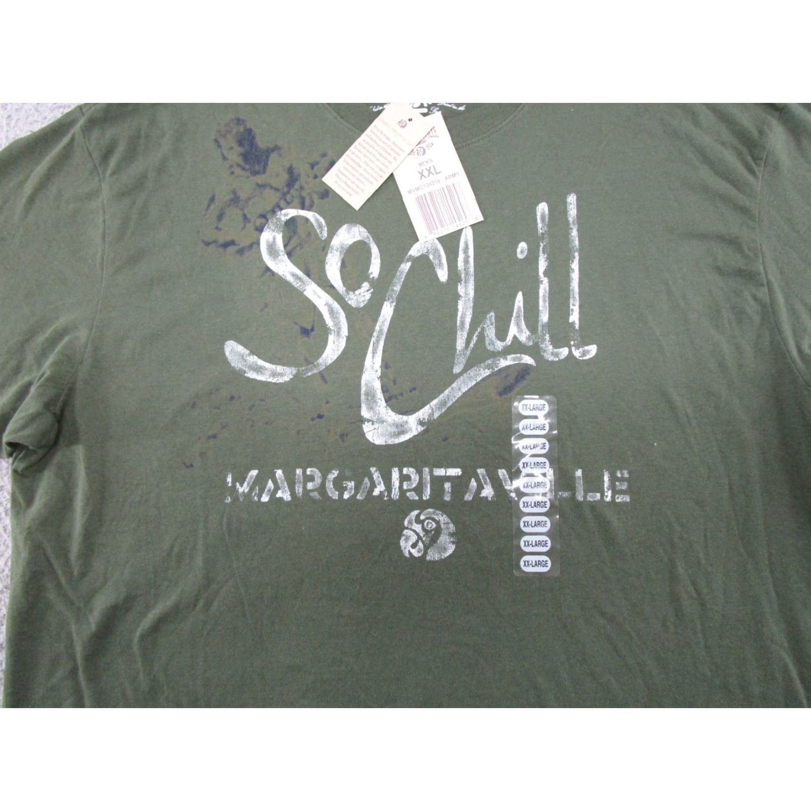 Vintage Margaritaville T-Shirt Mens Size 2XL So Chill Graphic Beach Crew Neck Short Sleeve Green 100% Cotton Size US XXL / EU 58 / 5 - 2 Thumbnail