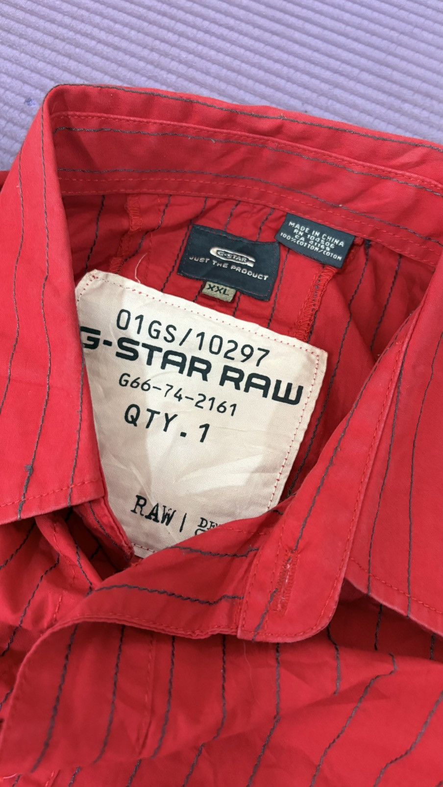 G-Star G STAR SHIRT STRIPED RED CASUAL Size US XL / EU 56 / 4 - 8 Thumbnail