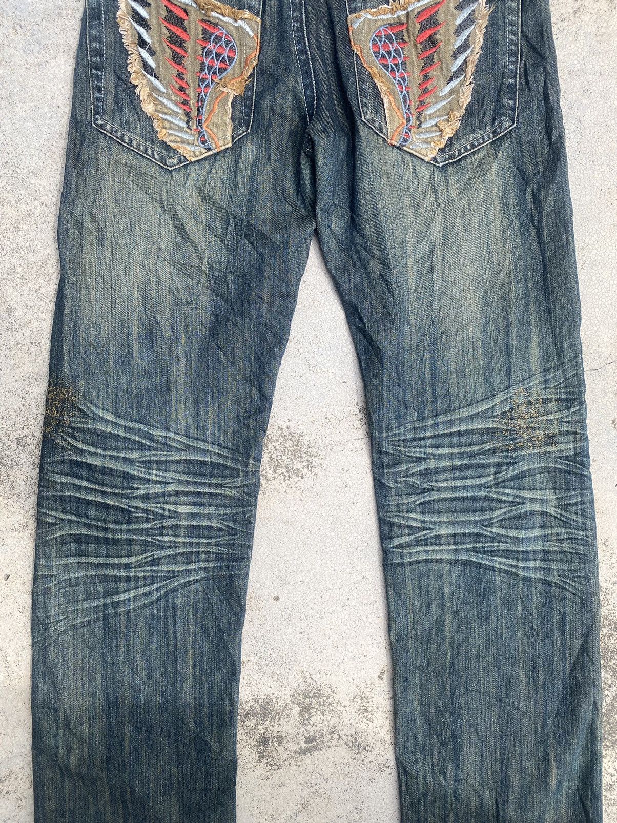 Le Grande Bleu (L.G.B.) Japanese Brand Vo+E Heavy Clawmark Cowboy Style Jeans Size US 32 / EU 48 - 19 Thumbnail